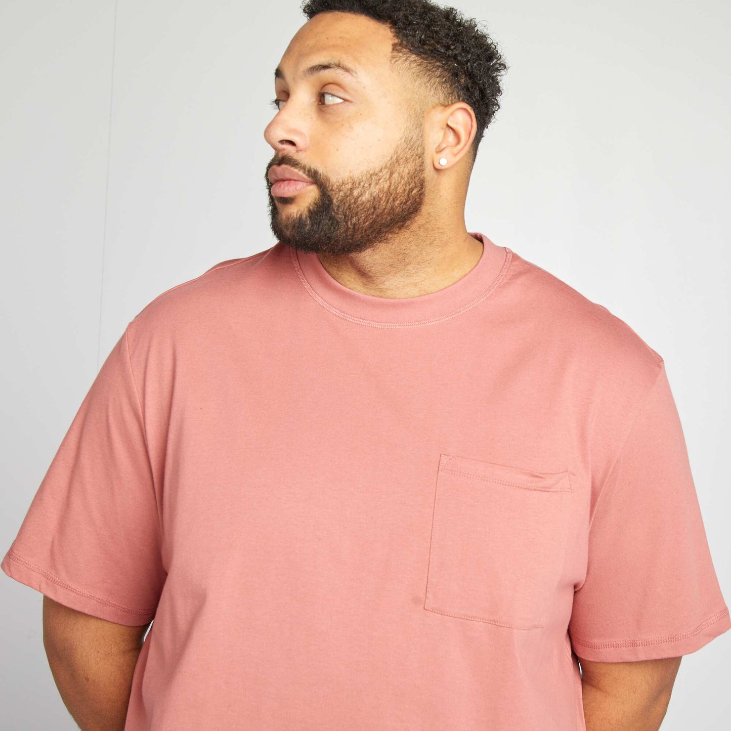 T-shirt manches courtes avec poche poitrine ROSE