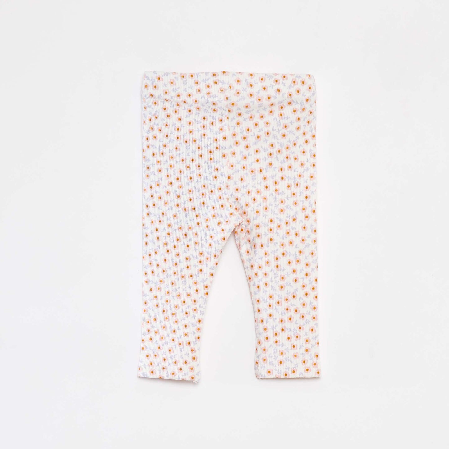 Legging côtelé avec boutons fantaisies ECRU