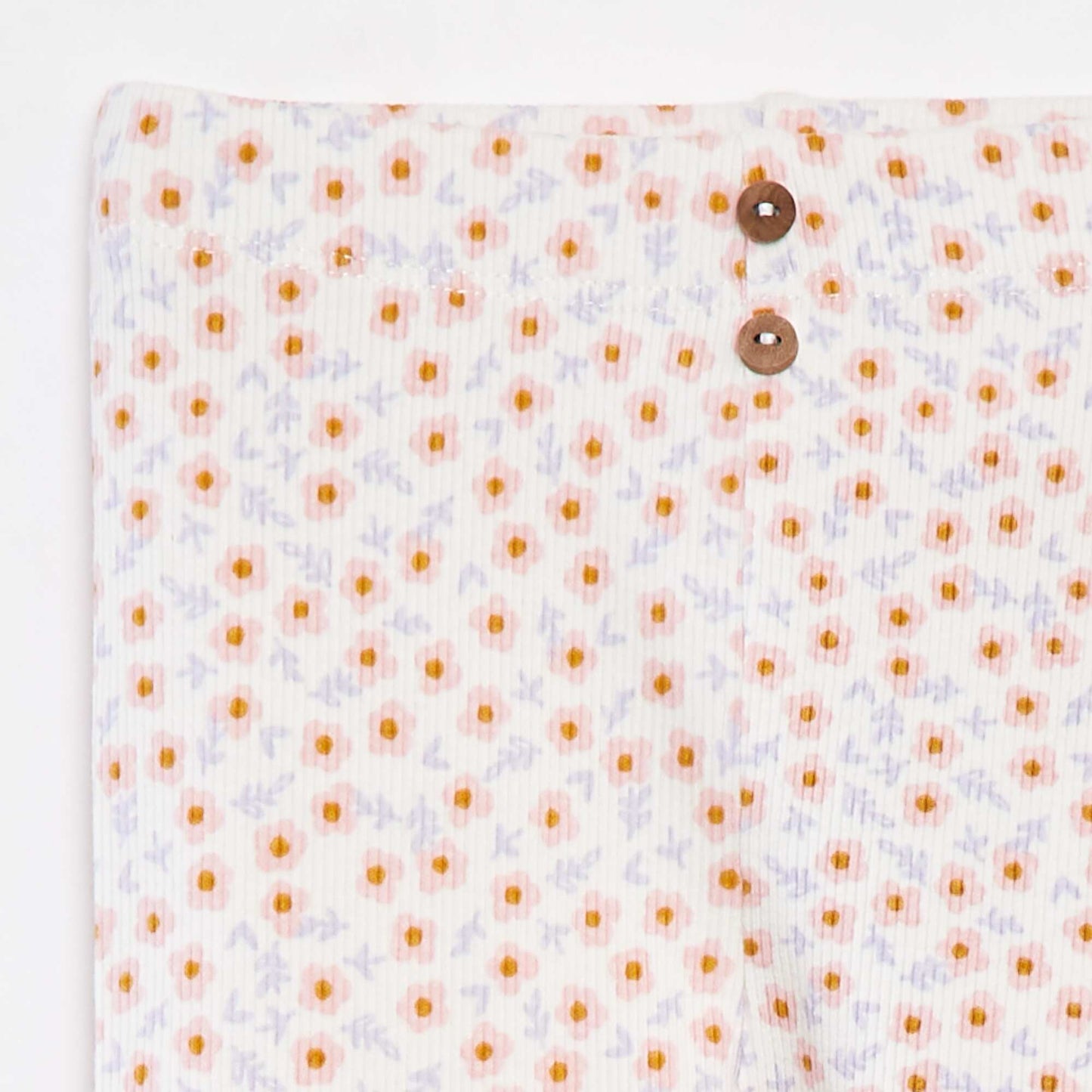 Legging côtelé avec boutons fantaisies ECRU
