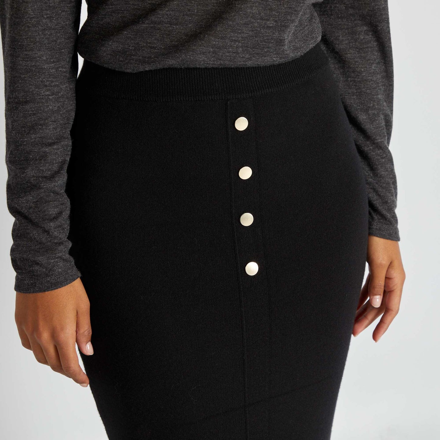 Jupe midi chaude moulante NOIR