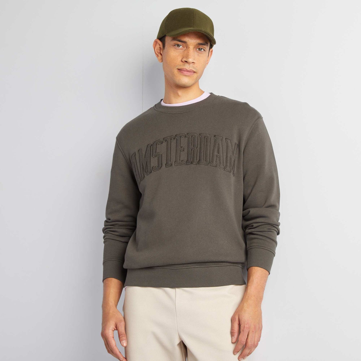 Sweat uni en molleton 'Berlin' MARRON