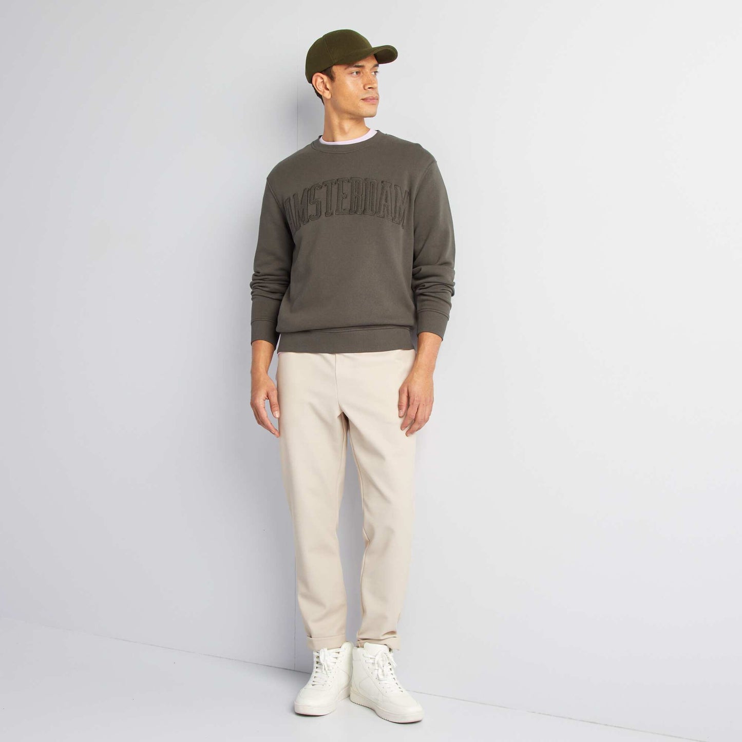 Sweat uni en molleton 'Berlin' MARRON