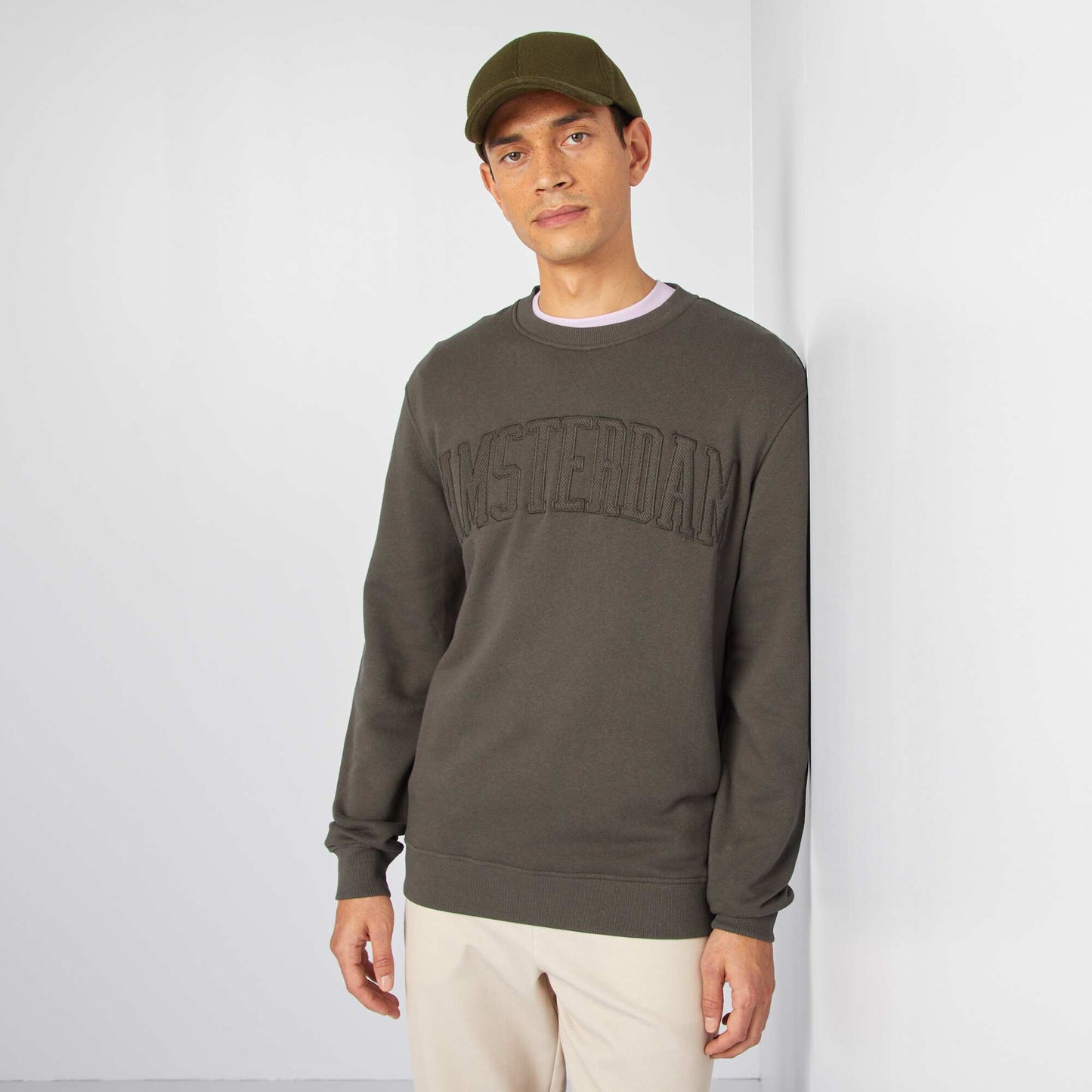 Sweat uni en molleton 'Berlin' MARRON