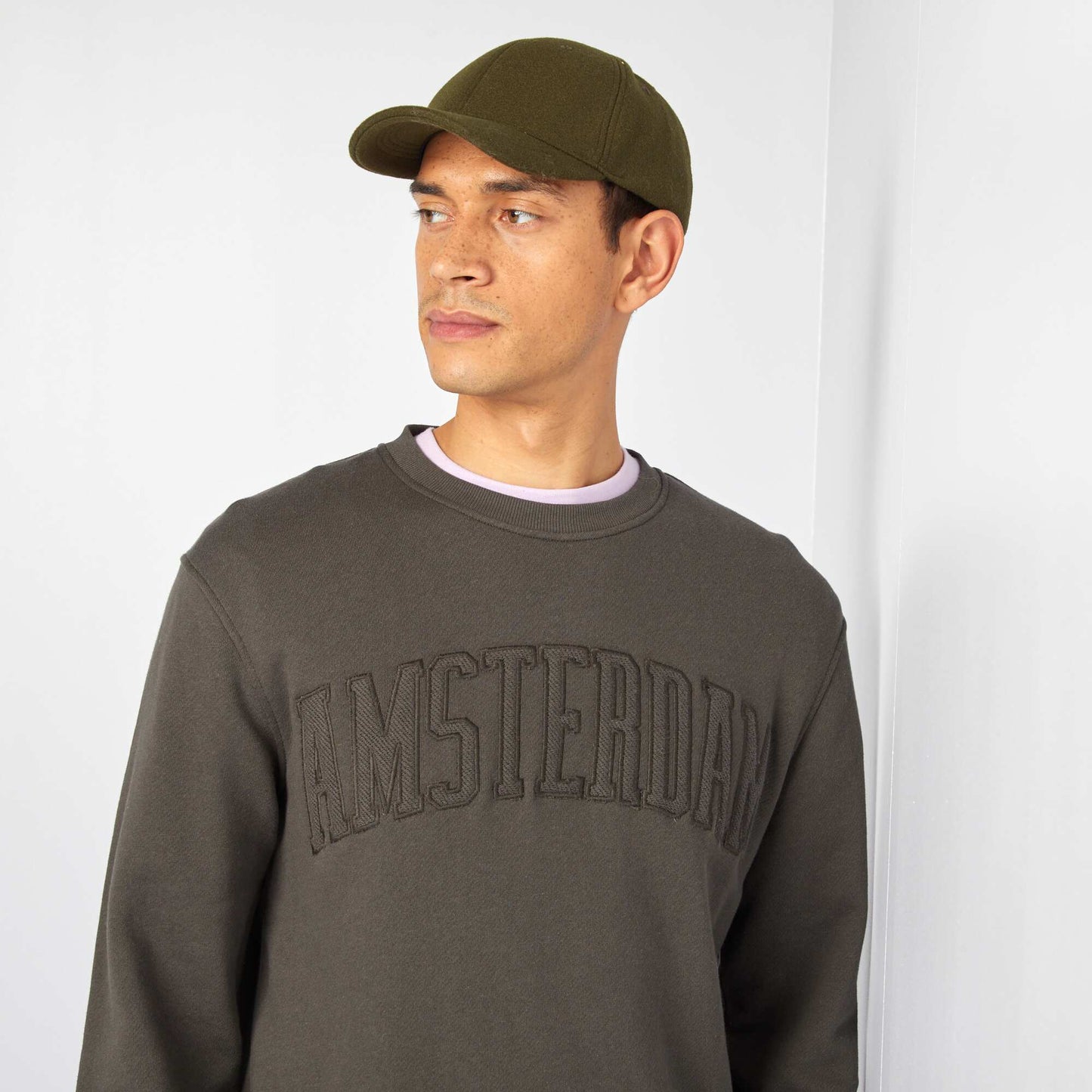 Sweat uni en molleton 'Berlin' MARRON
