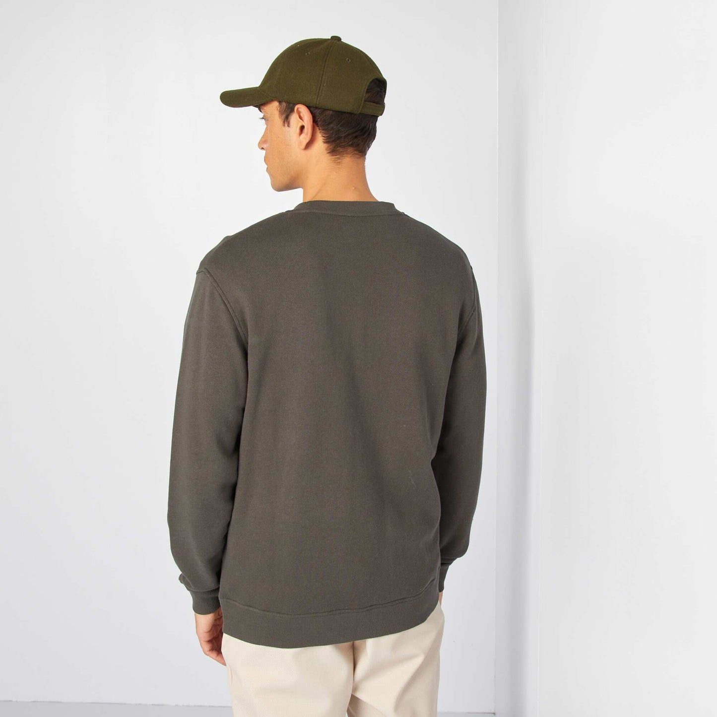 Sweat uni en molleton 'Berlin' MARRON