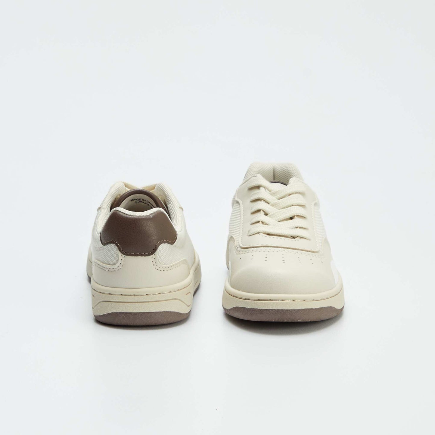 Baskets basses à lacets beige