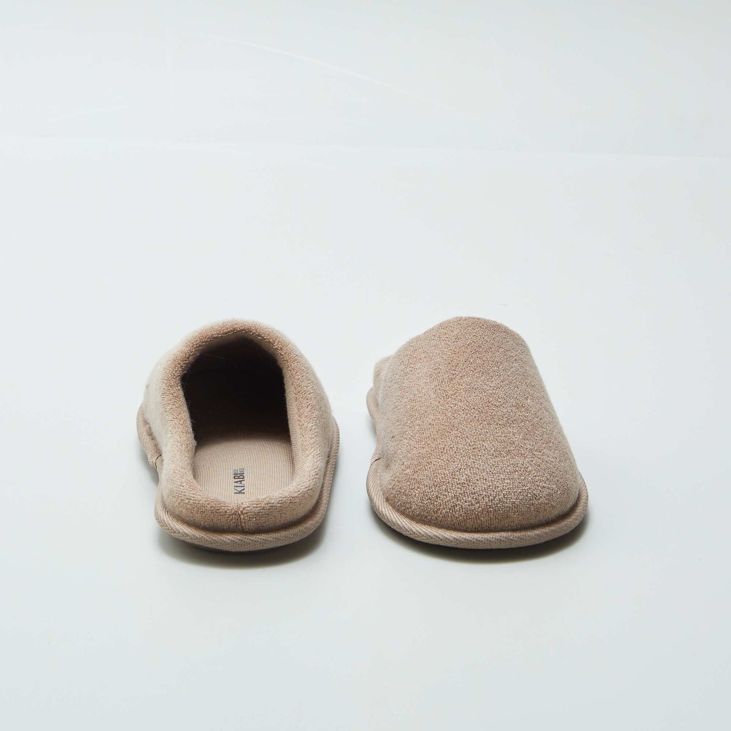 Chaussons mules en maille bouclette Beige