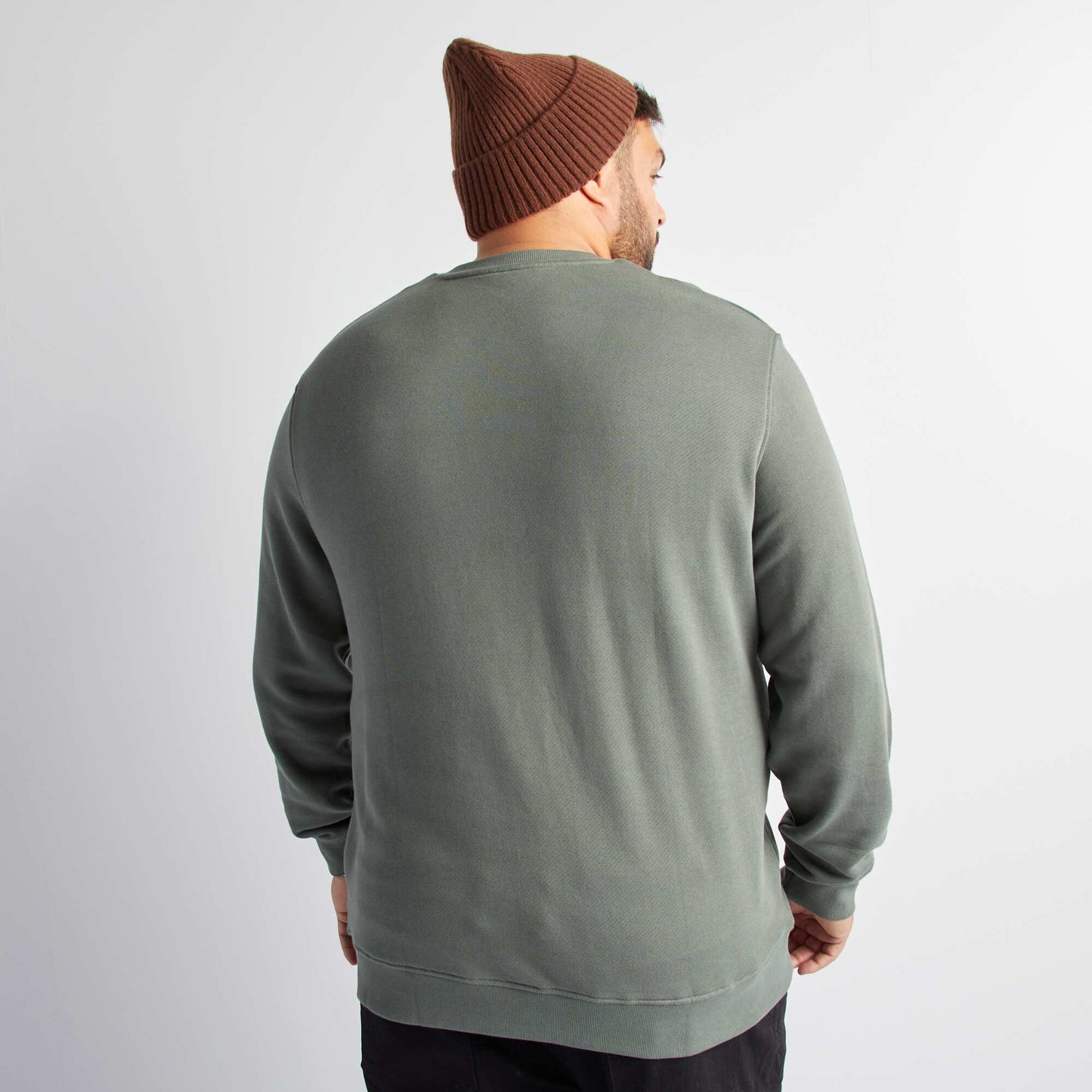 Sweat avec broderie poitrine Vert