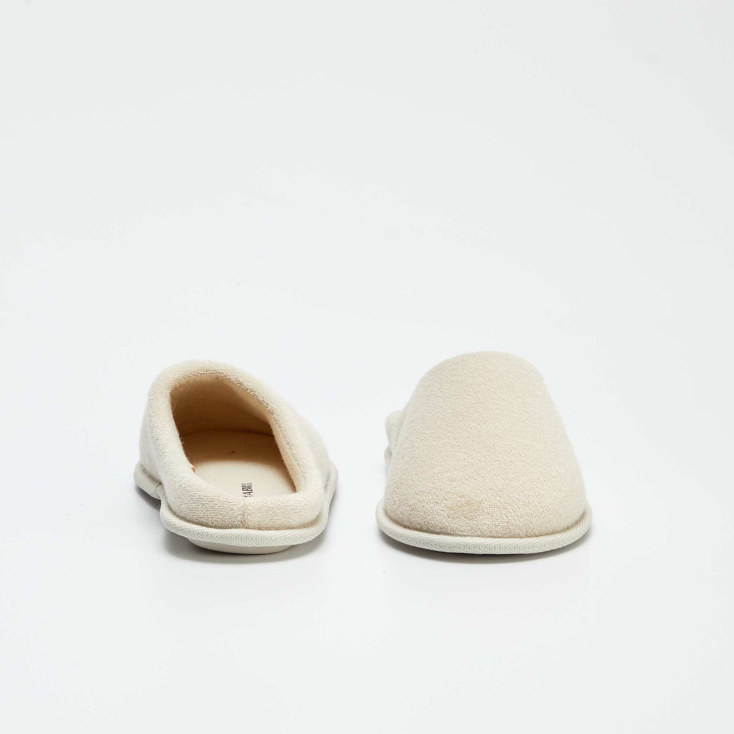 Chaussons mules unis Beige