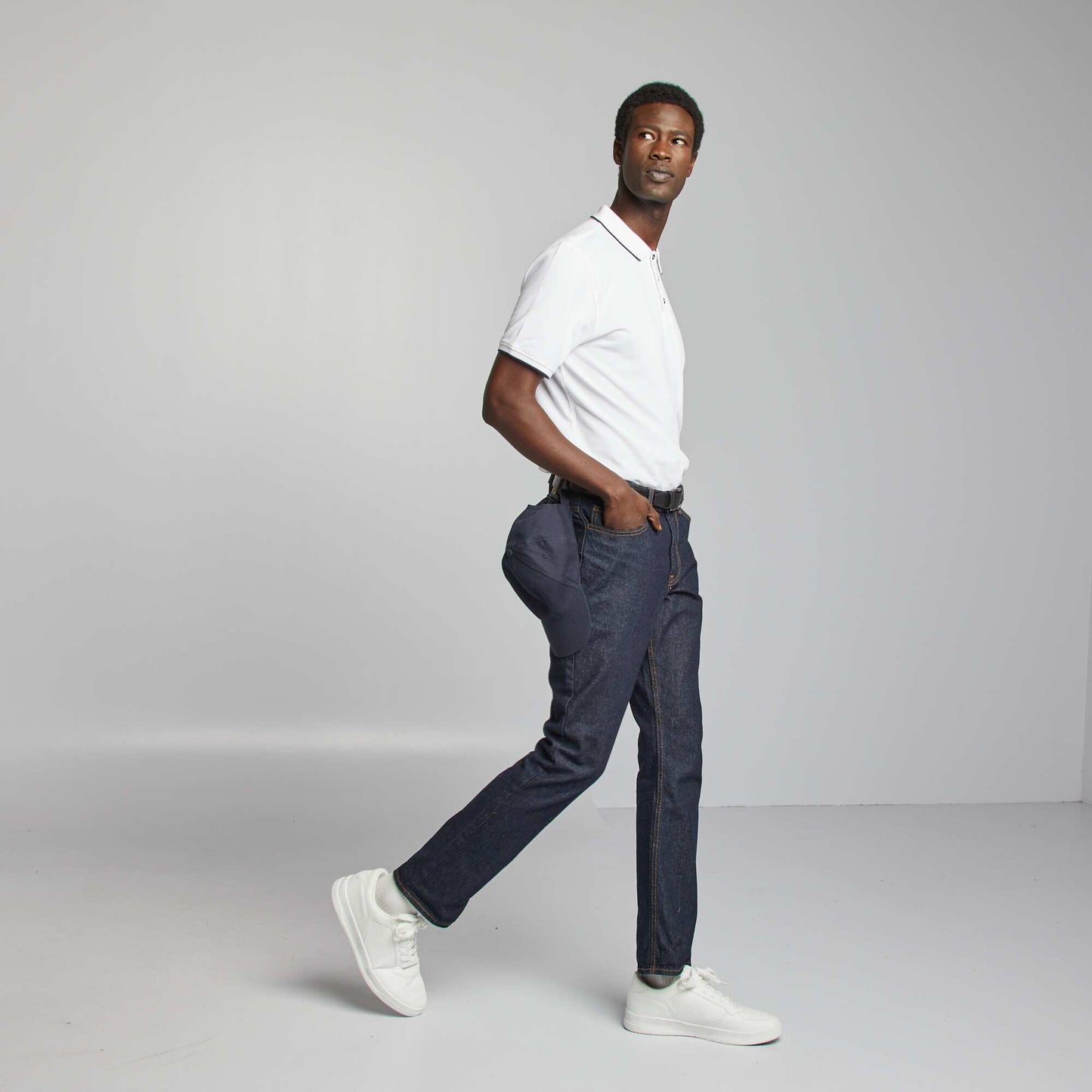 Polo en piqué de coton BLANC
