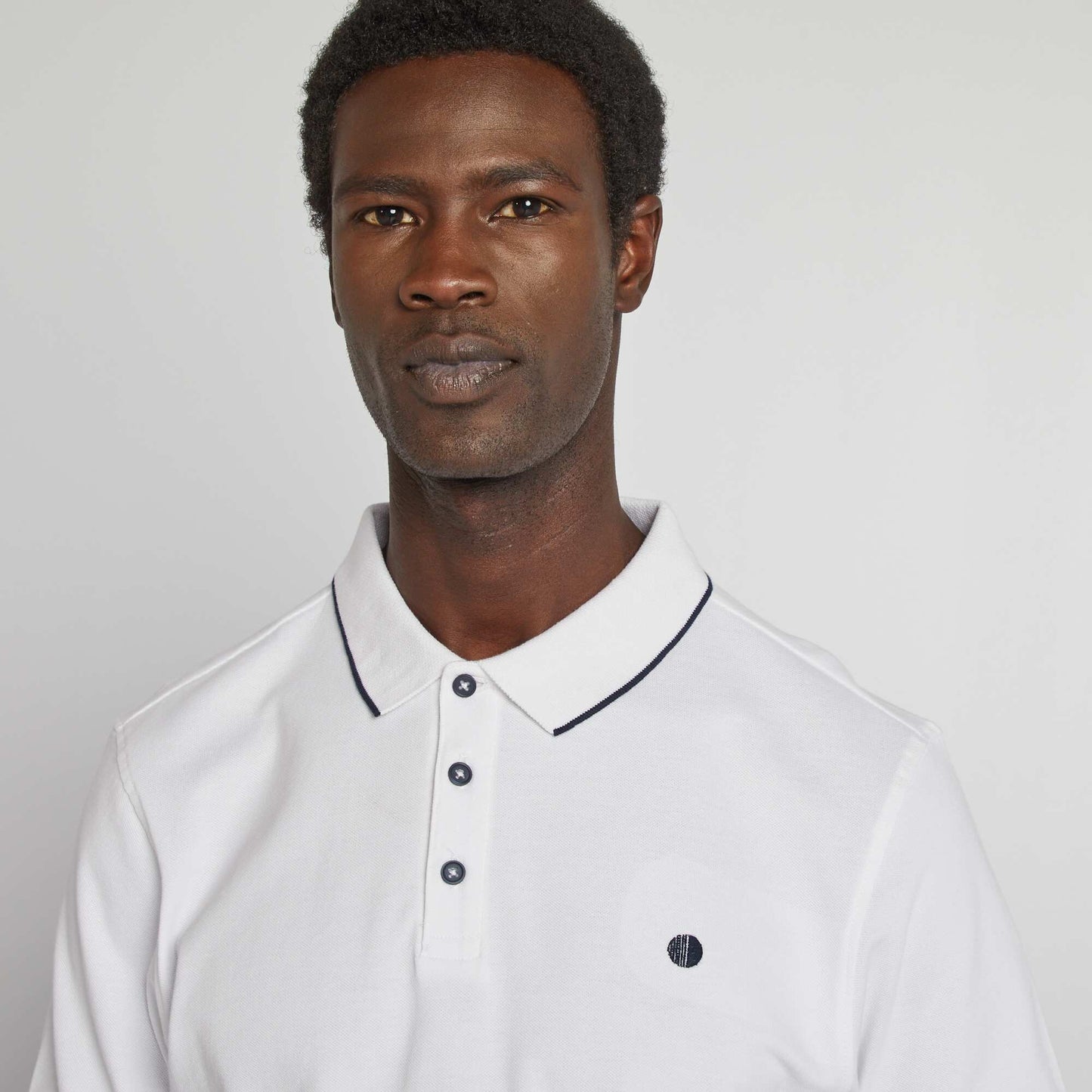Polo en piqué de coton BLANC