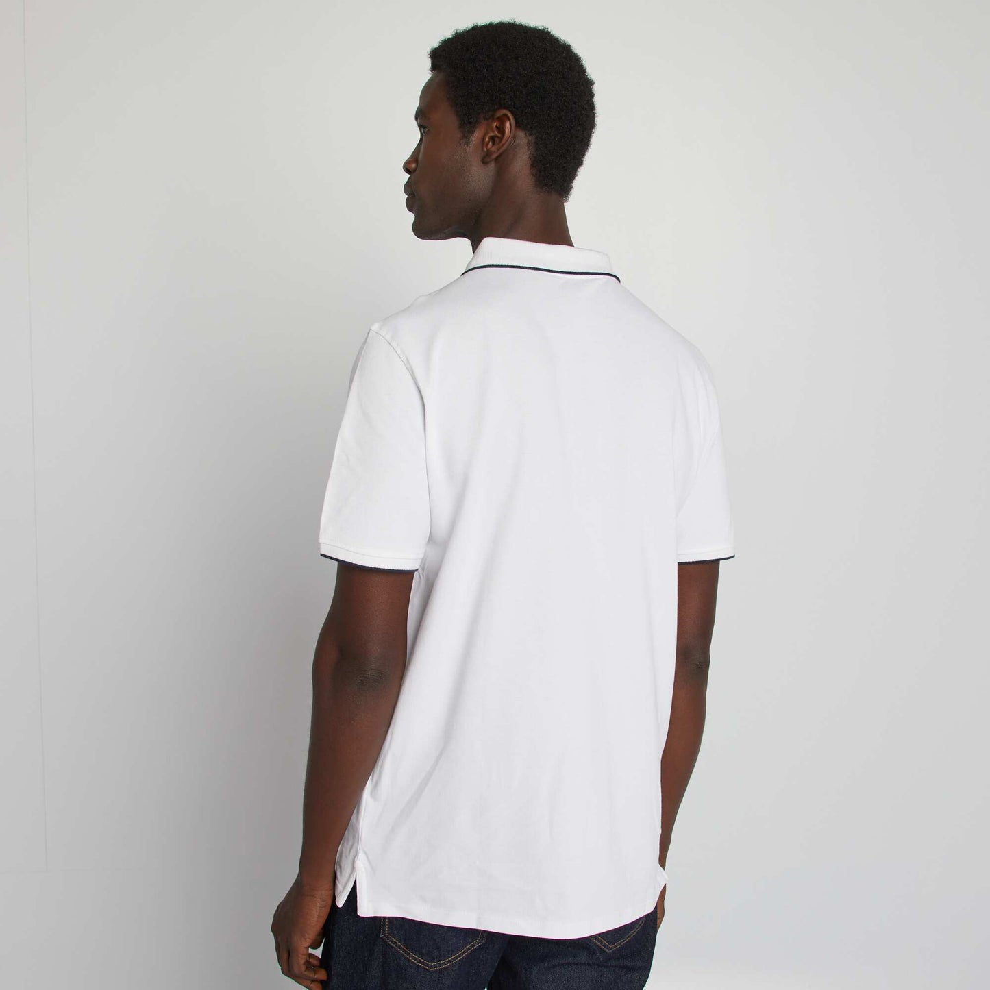 Polo en piqué de coton BLANC