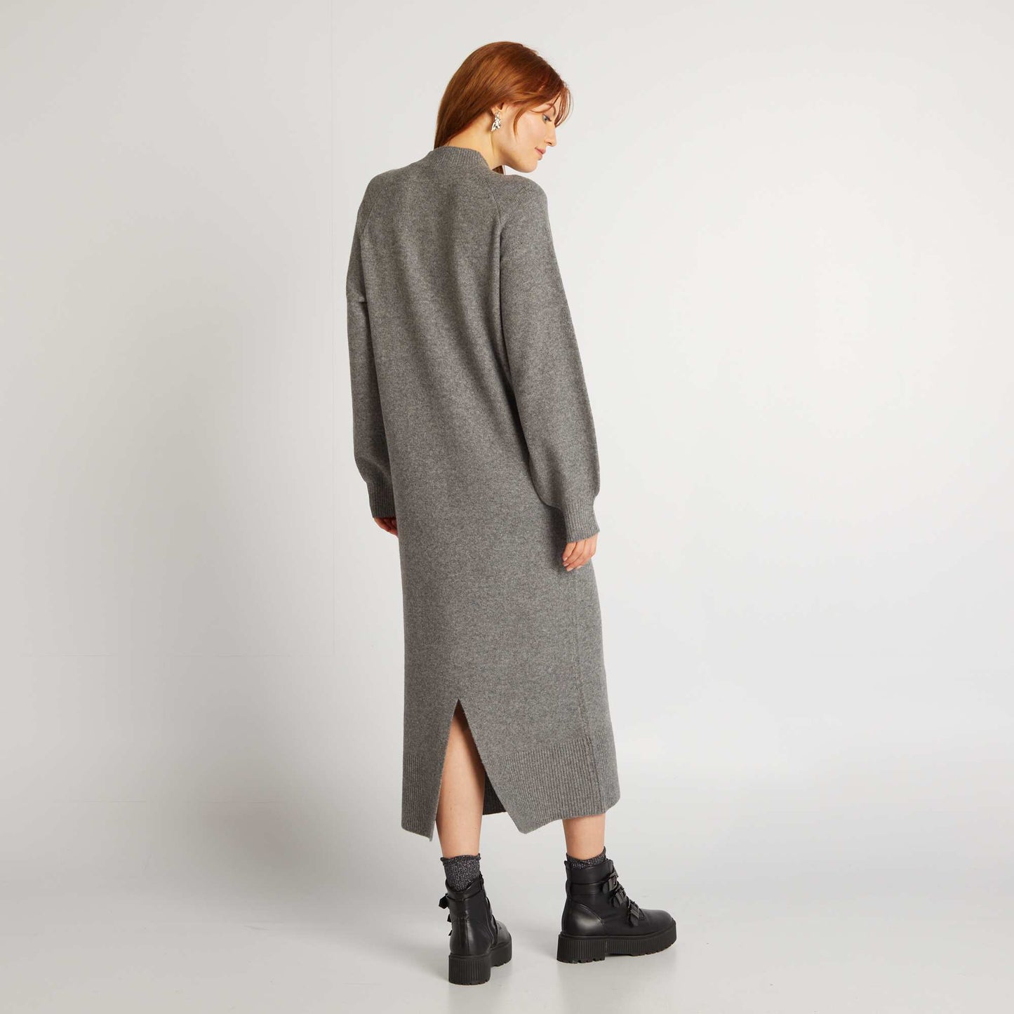 Robe pull midi Gris
