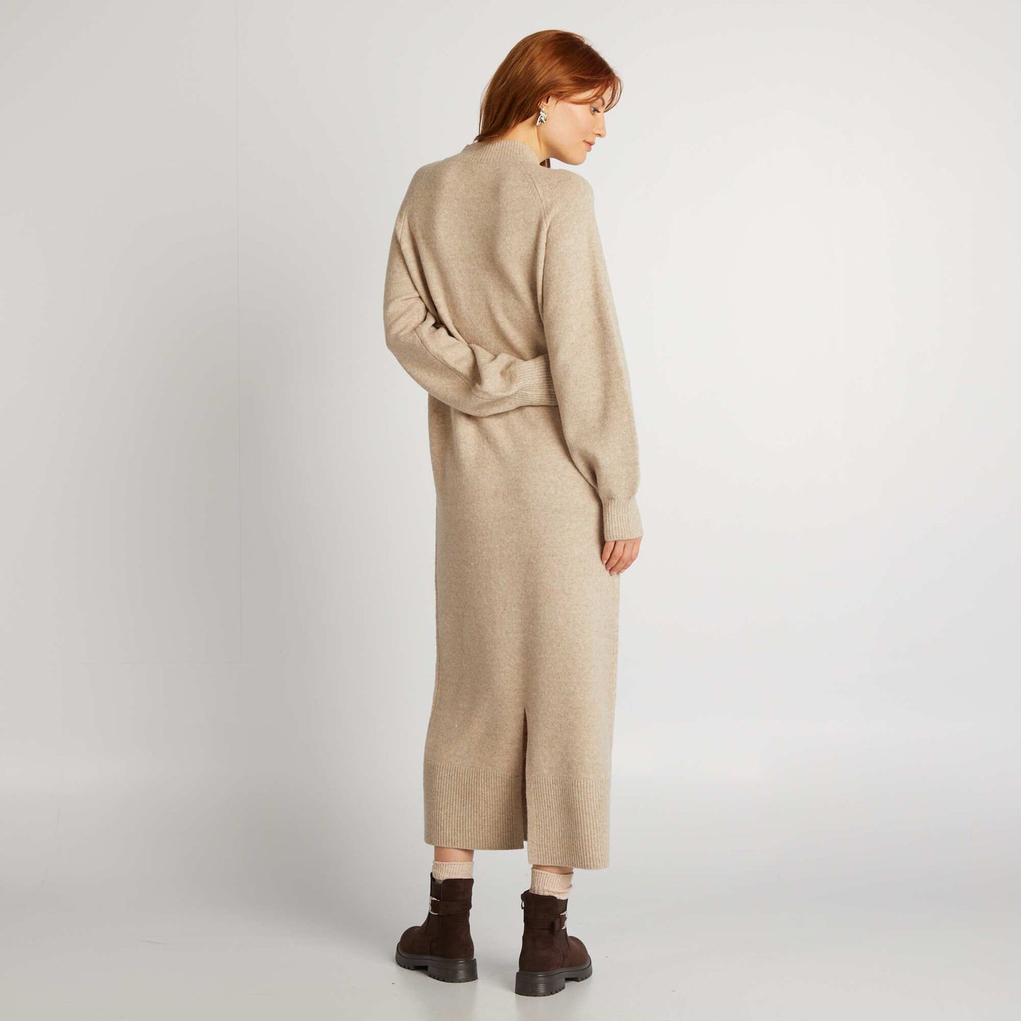 Robe pull midi Beige