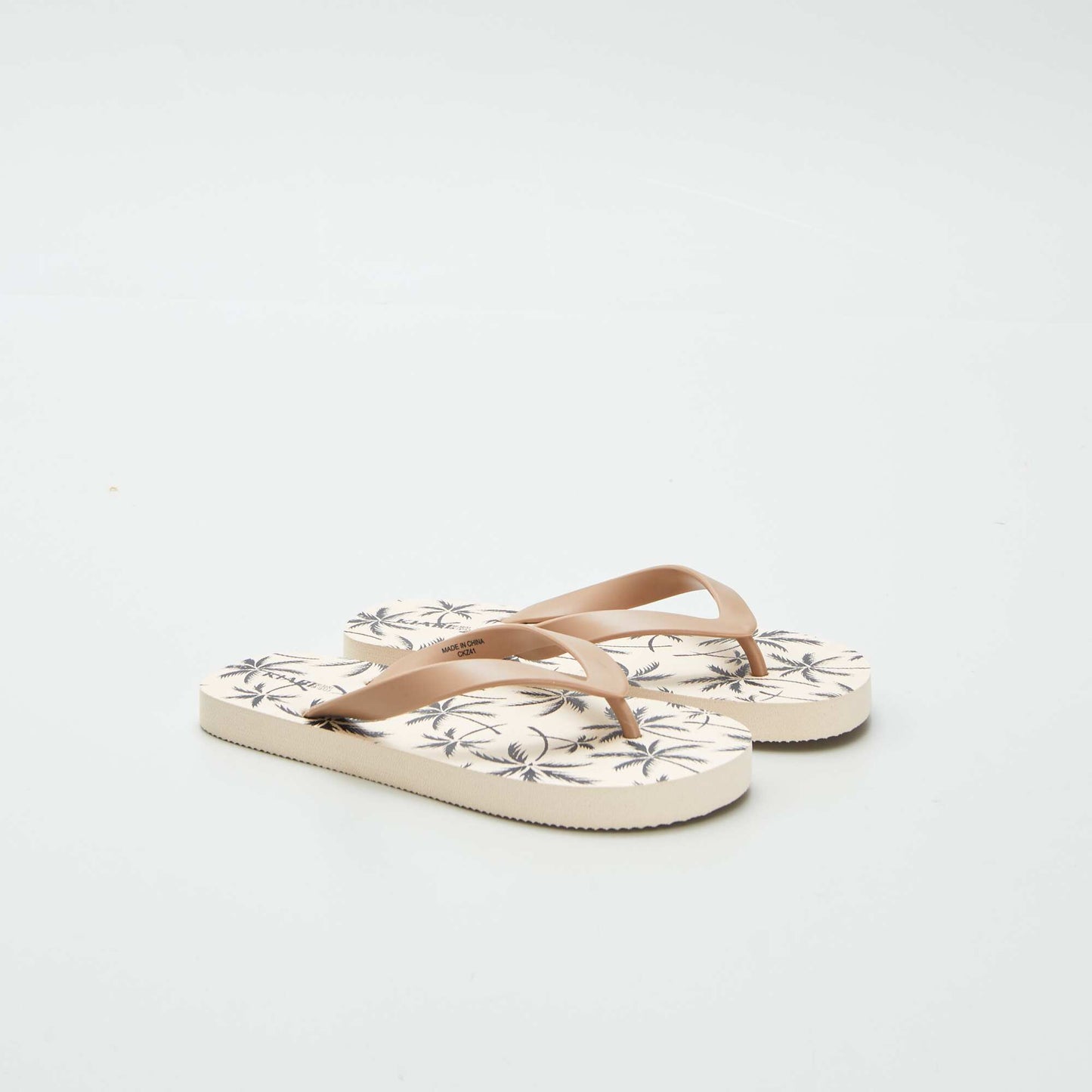 Tongs à motif Beige