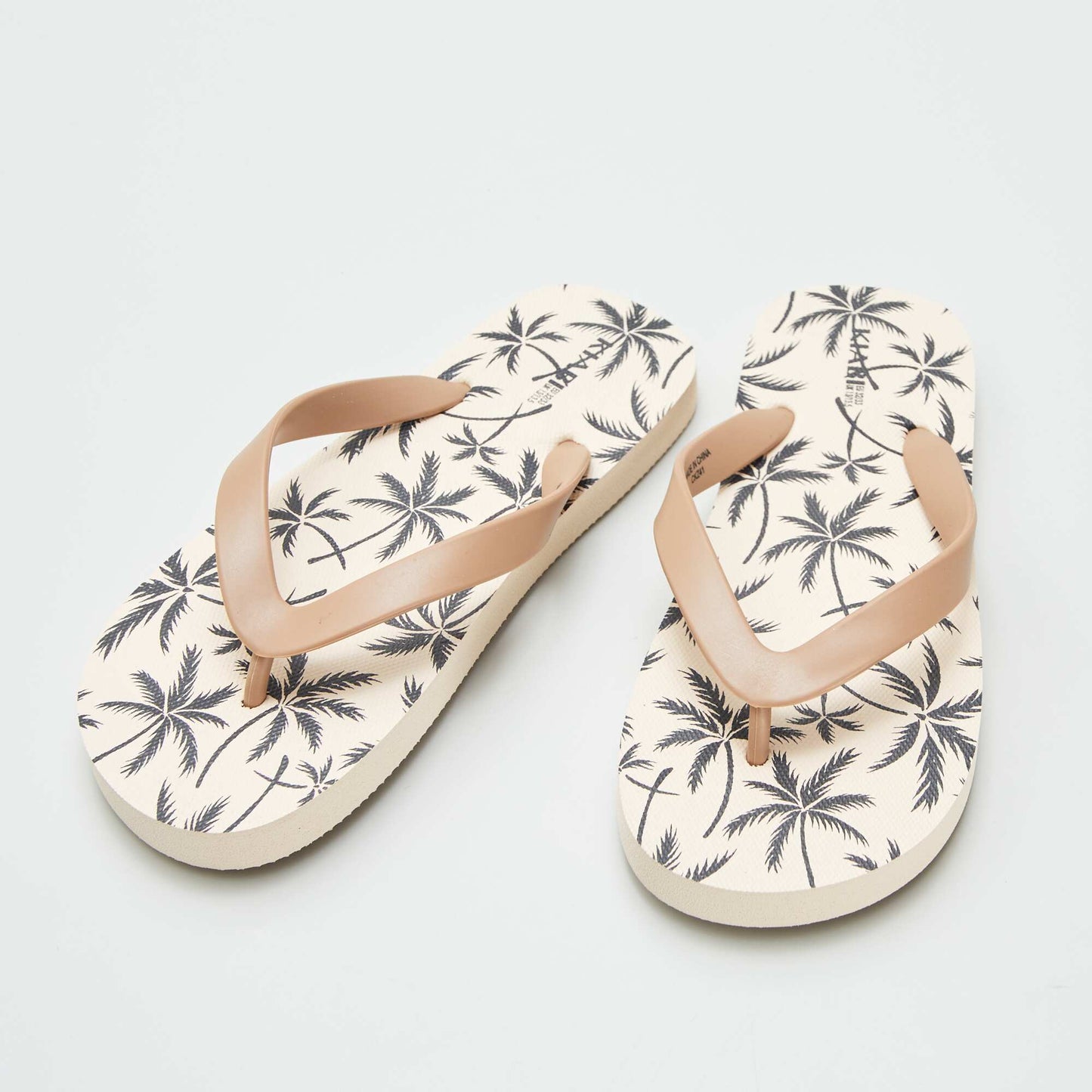 Tongs à motif Beige
