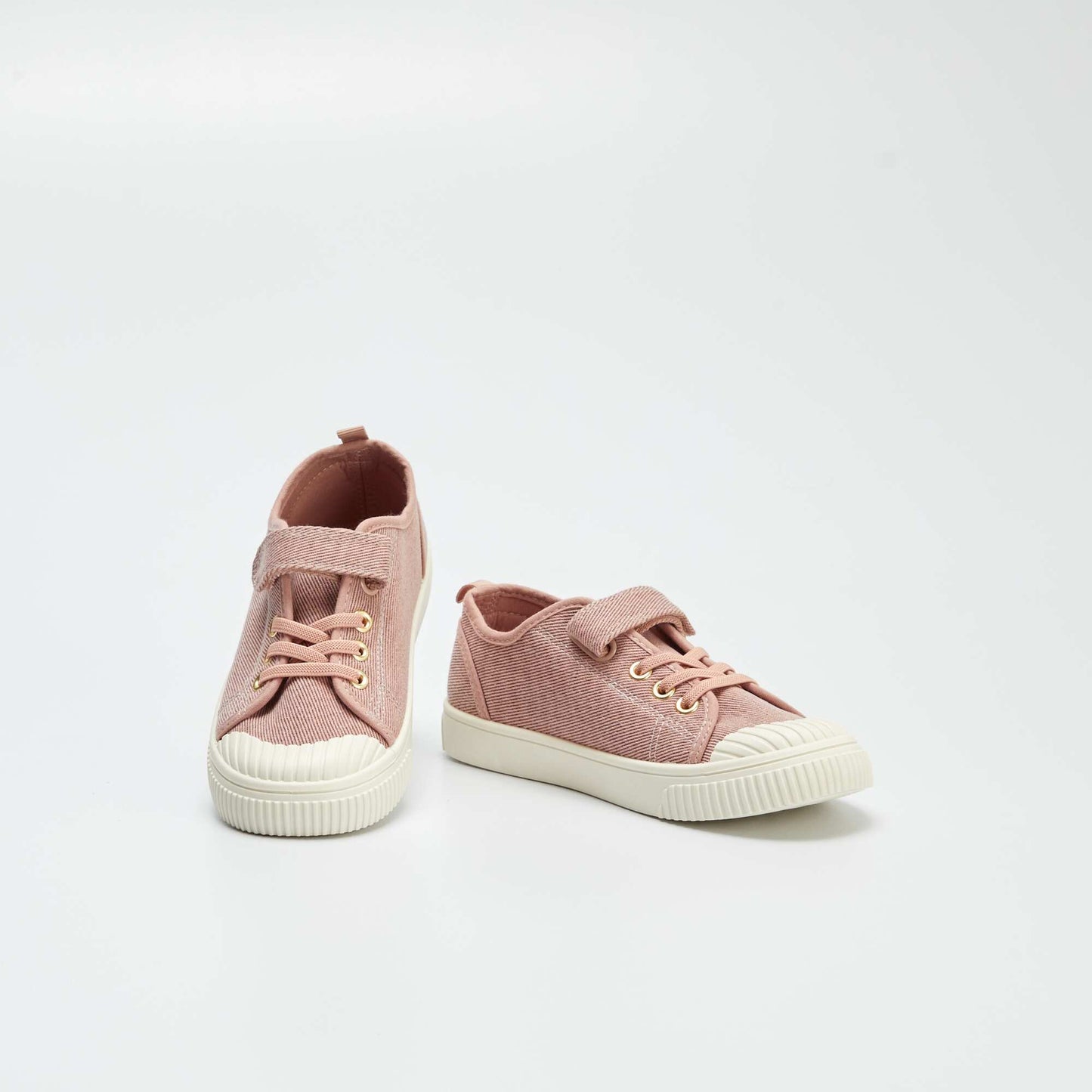 Baskets en toile côtelée à scratchs Violet