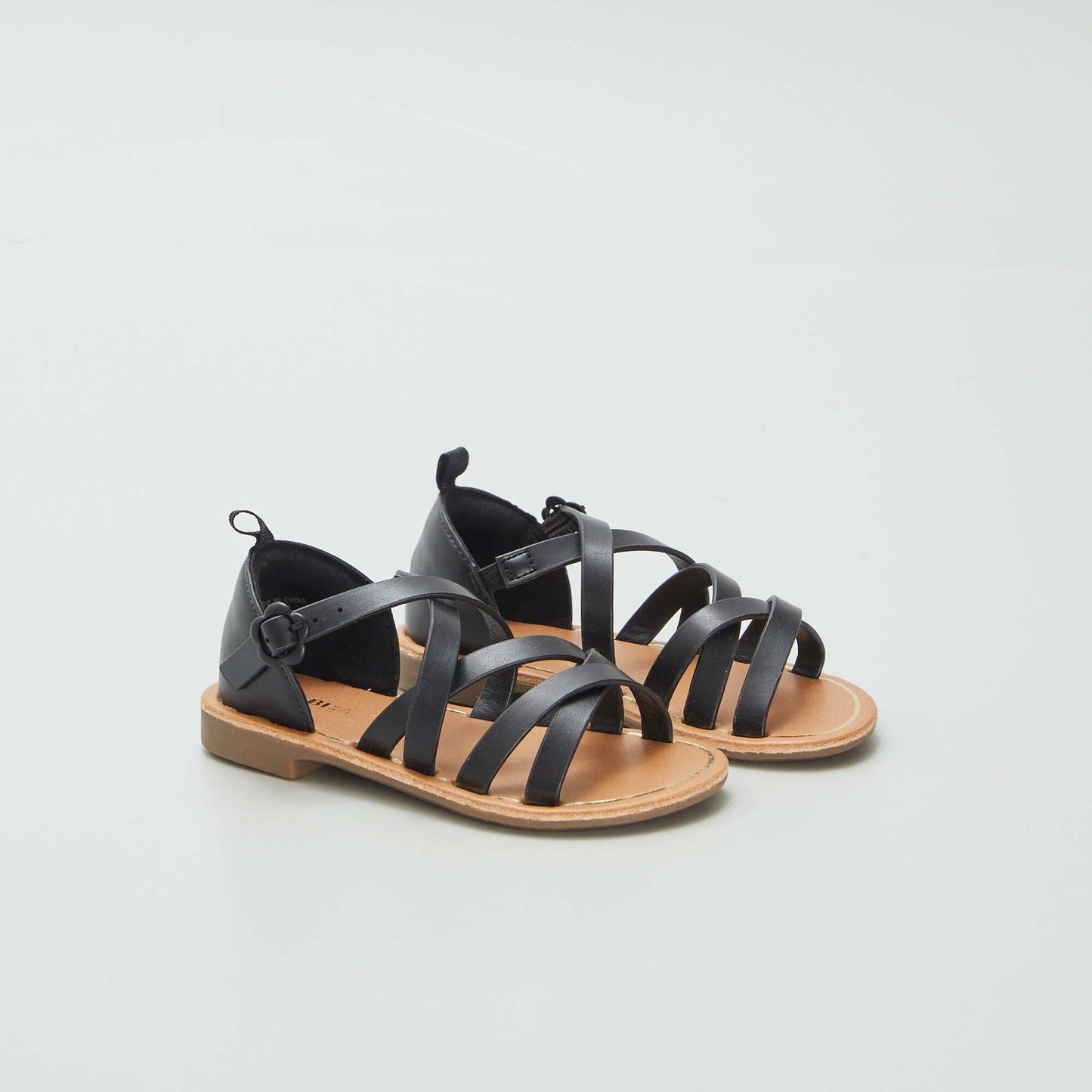Sandales à multiples brides croisées Noir