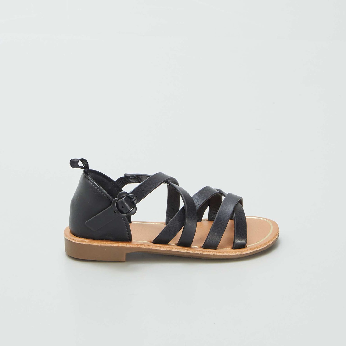 Sandales à multiples brides croisées Noir