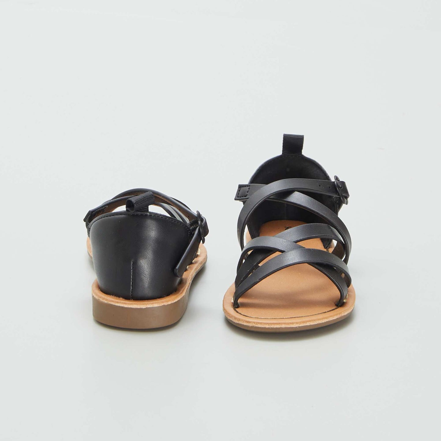 Sandales à multiples brides croisées Noir