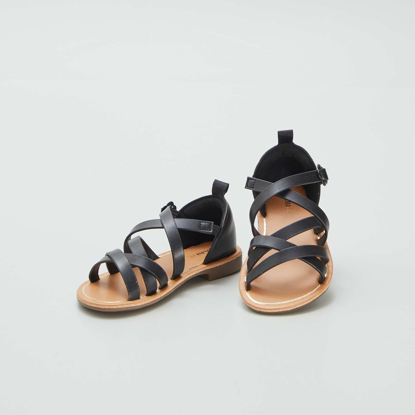 Sandales à multiples brides croisées Noir
