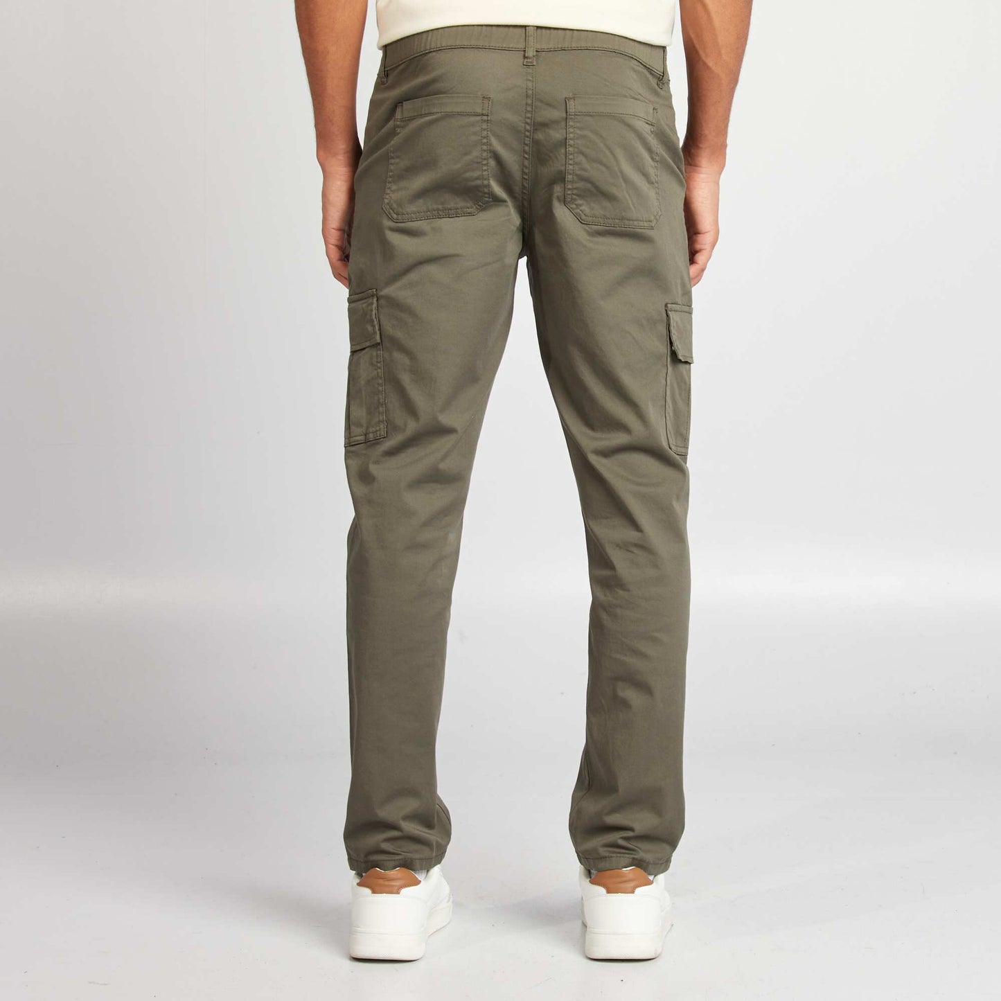 Pantalon multipoches coupe droite KAKI