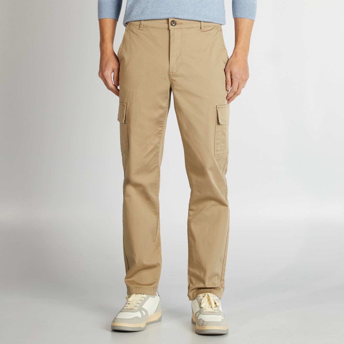 Pantalon multipoches coupe droite BEIGE