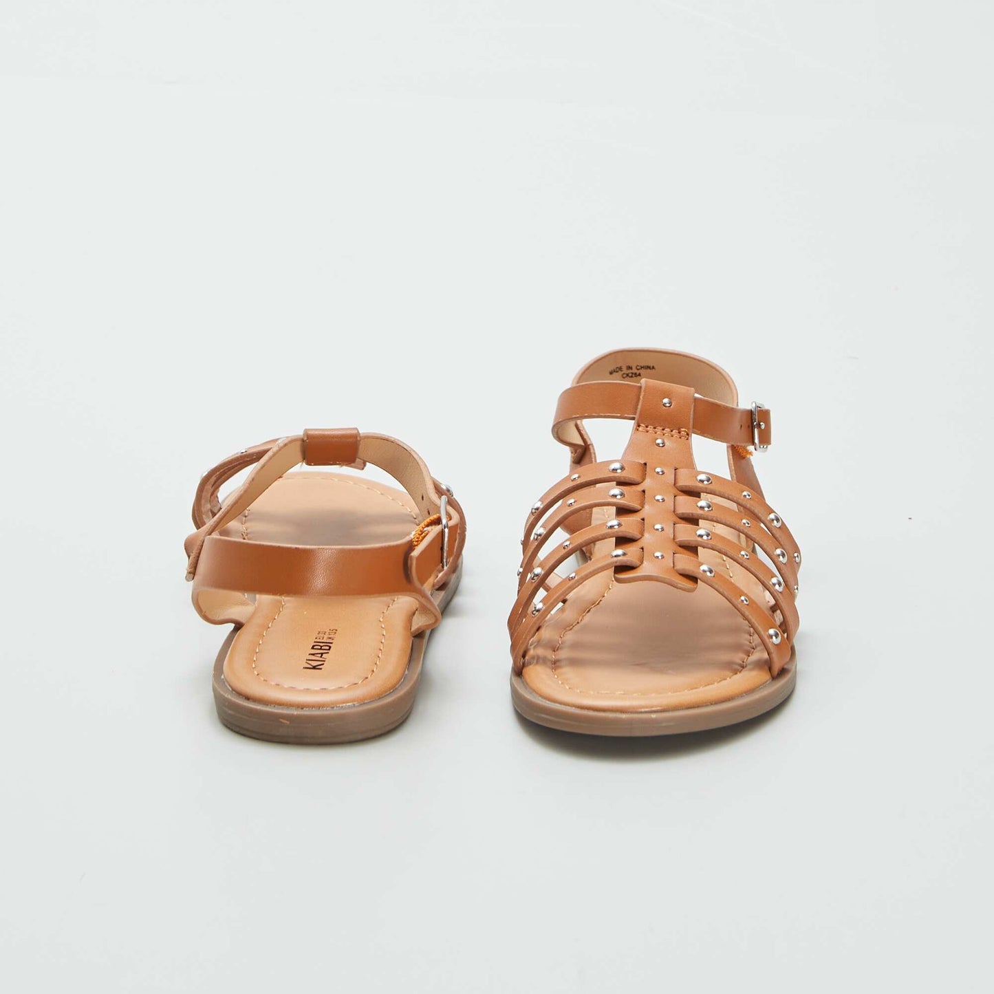Sandales à brides cloutées Marron