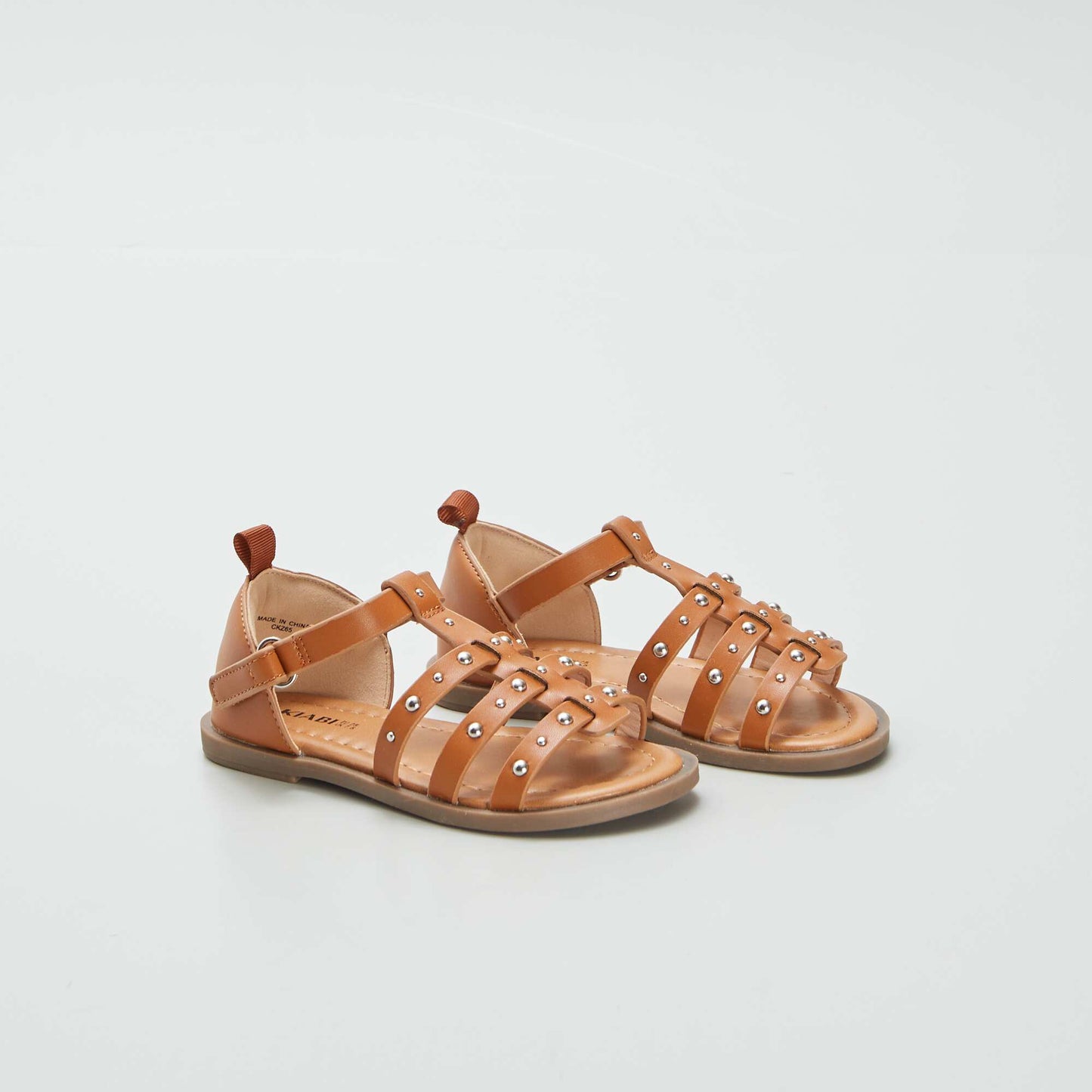 Sandales à brides cloutées Marron