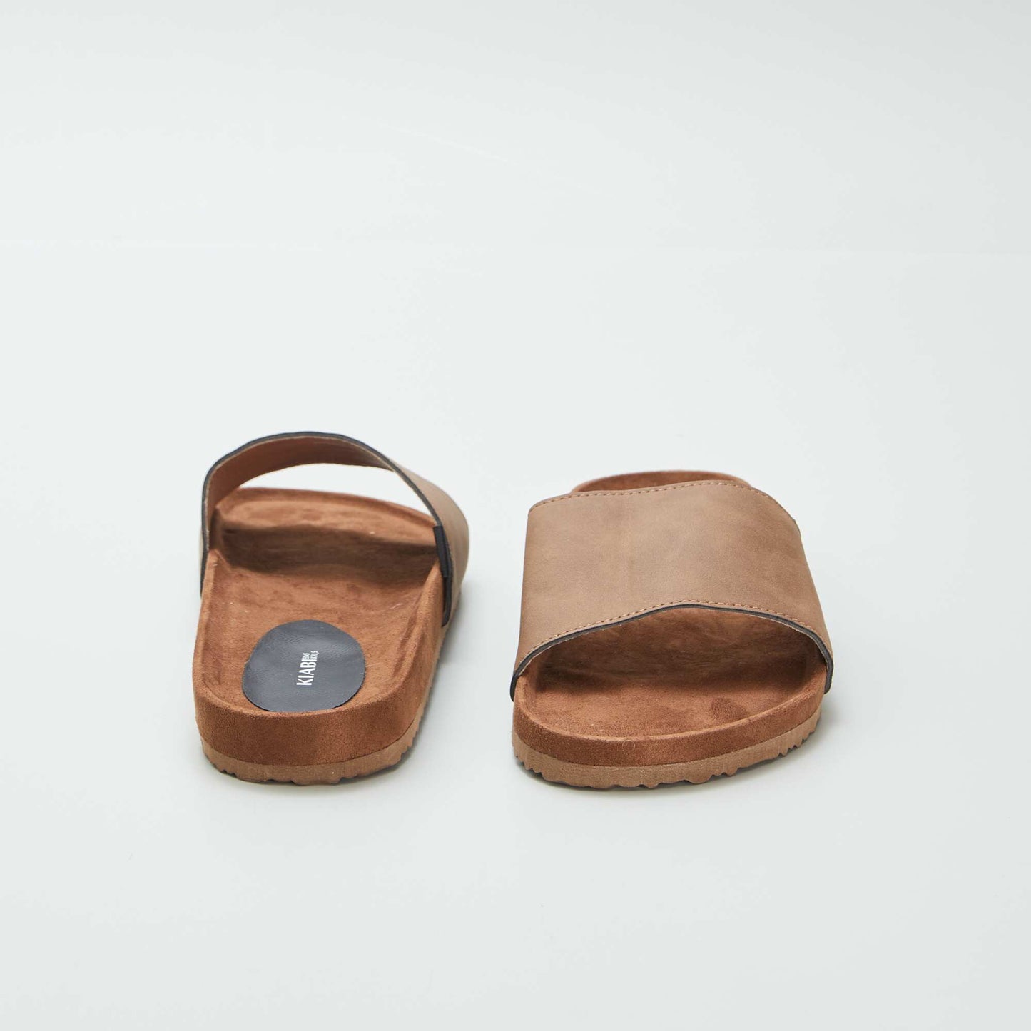Claquettes bi-matière MARRON