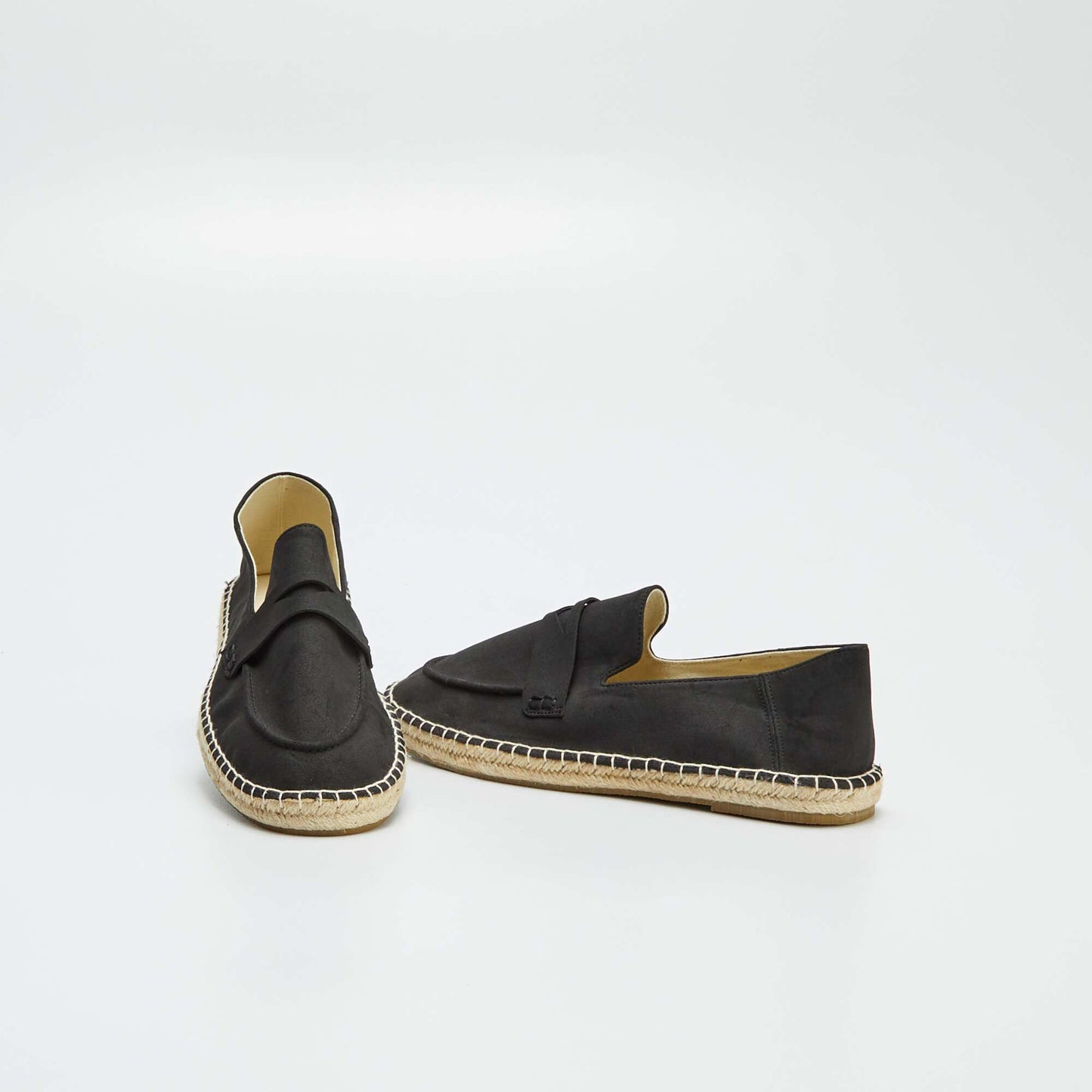 Espadrilles esprit mocassins Noir