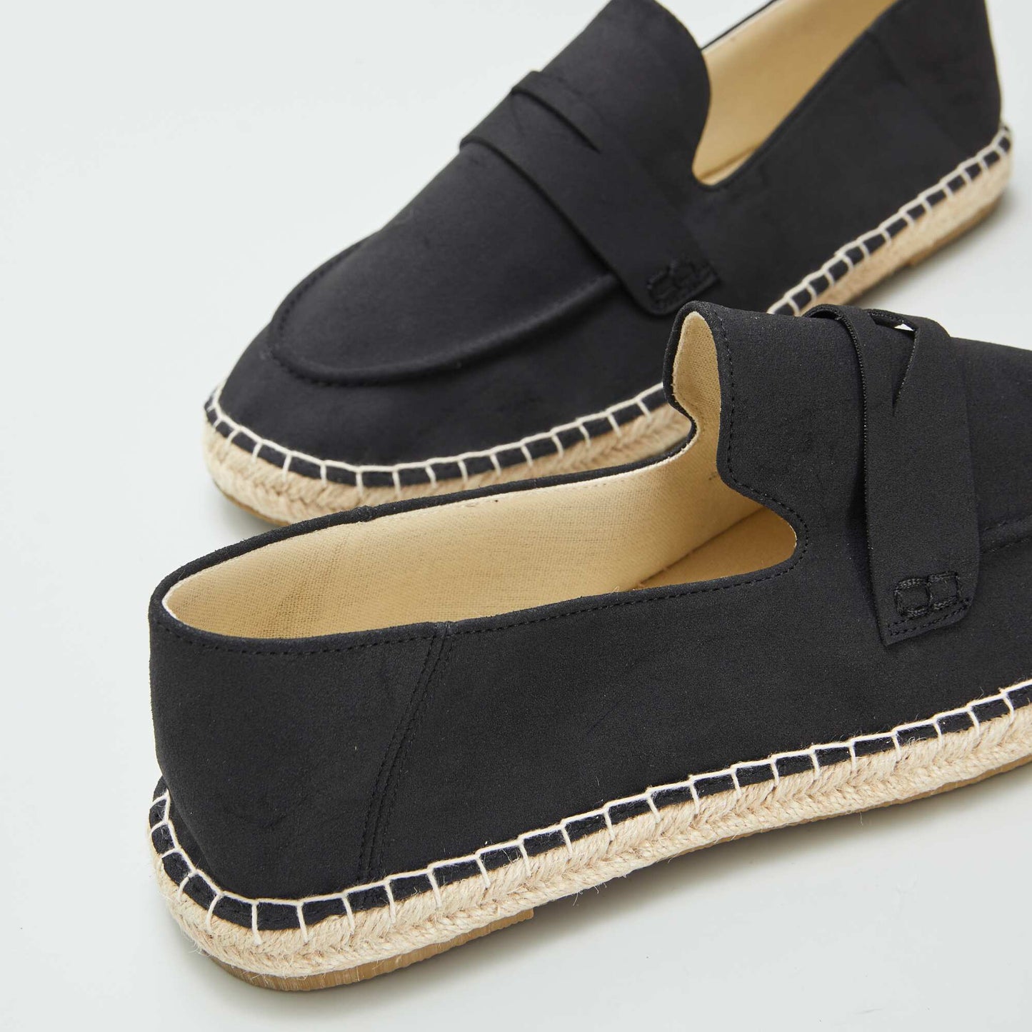 Espadrilles esprit mocassins Noir