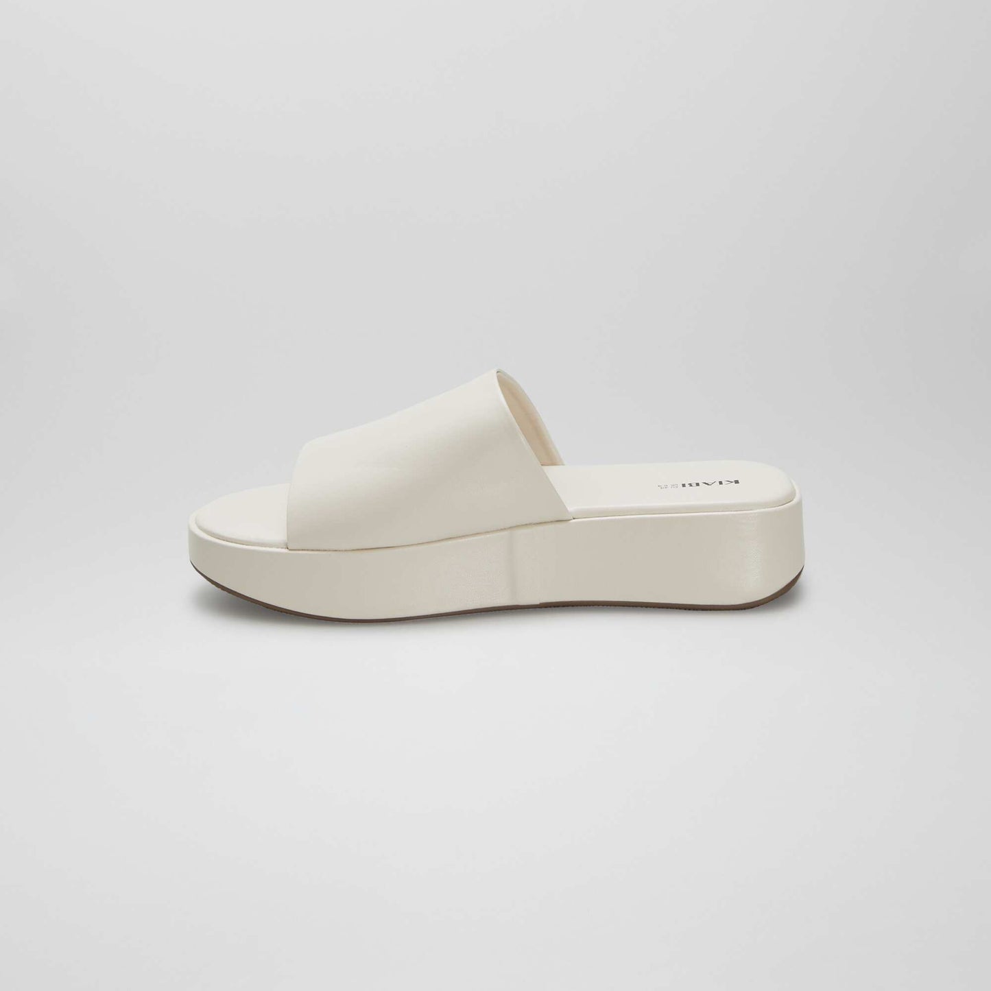 Mules compensées en simili Beige