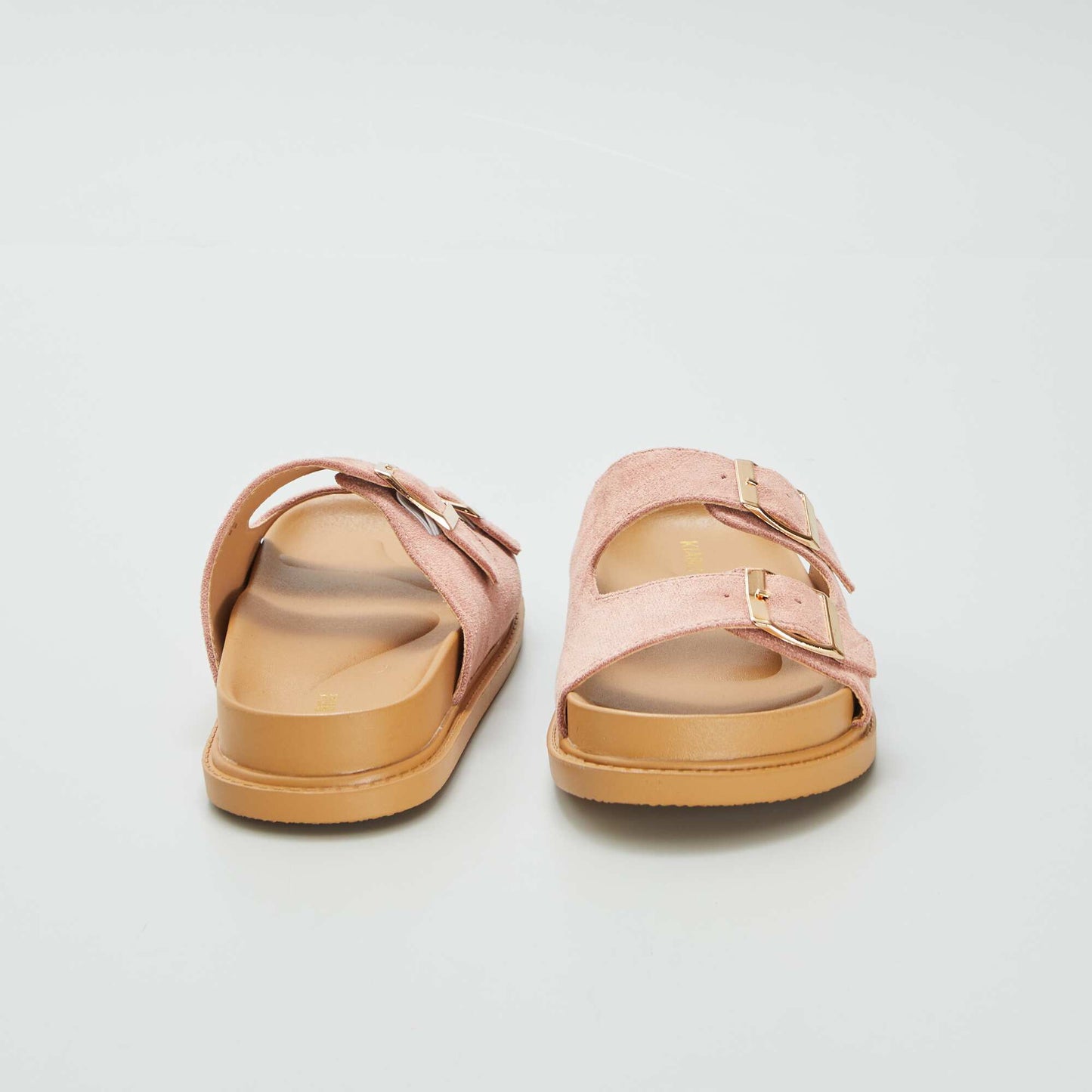Mules épaisses double bride Rose
