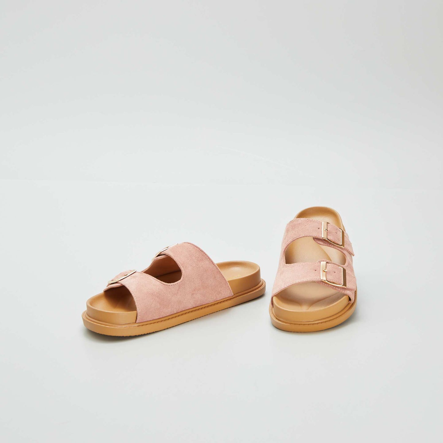 Mules épaisses double bride Rose