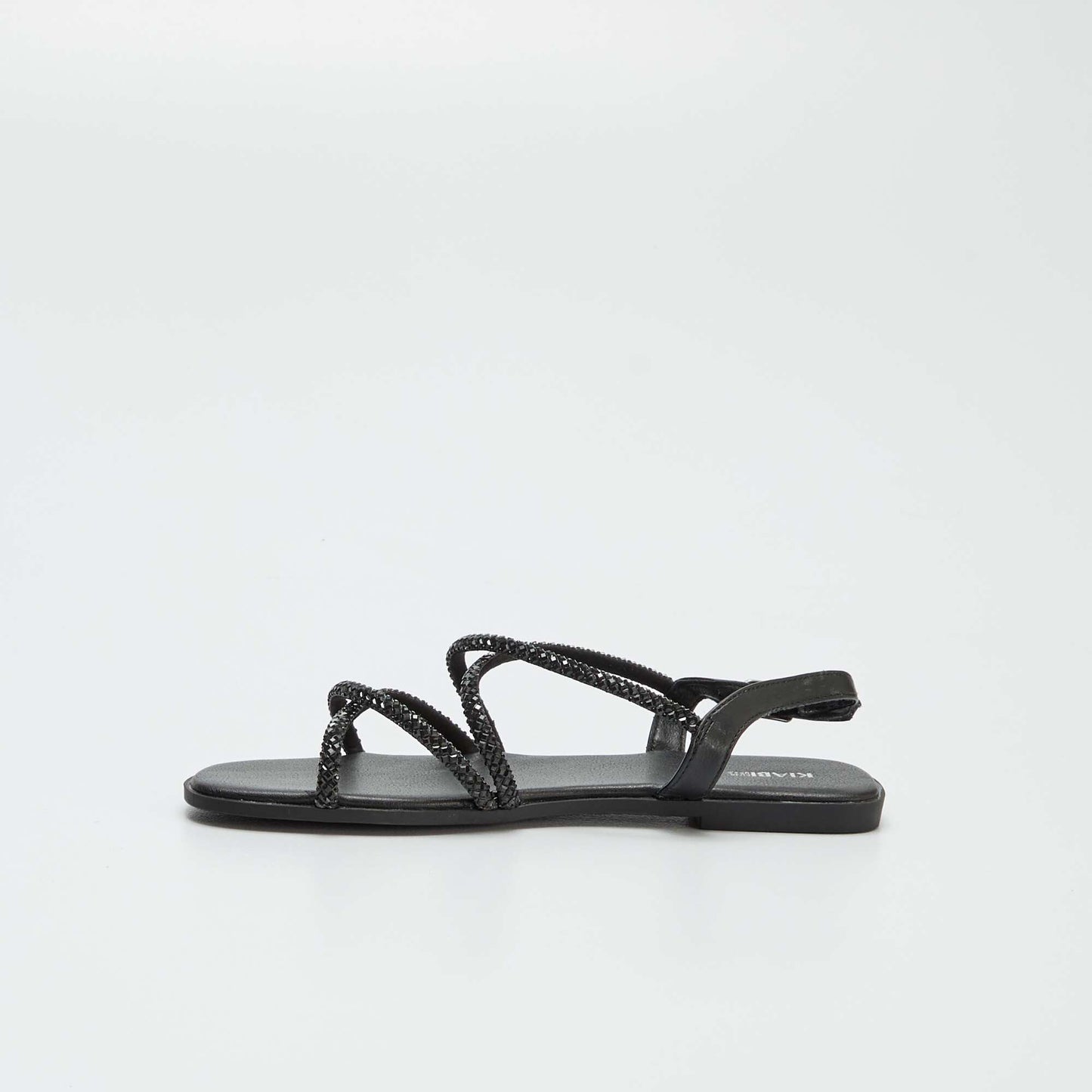 Sandales à brides croisées avec strass Noir