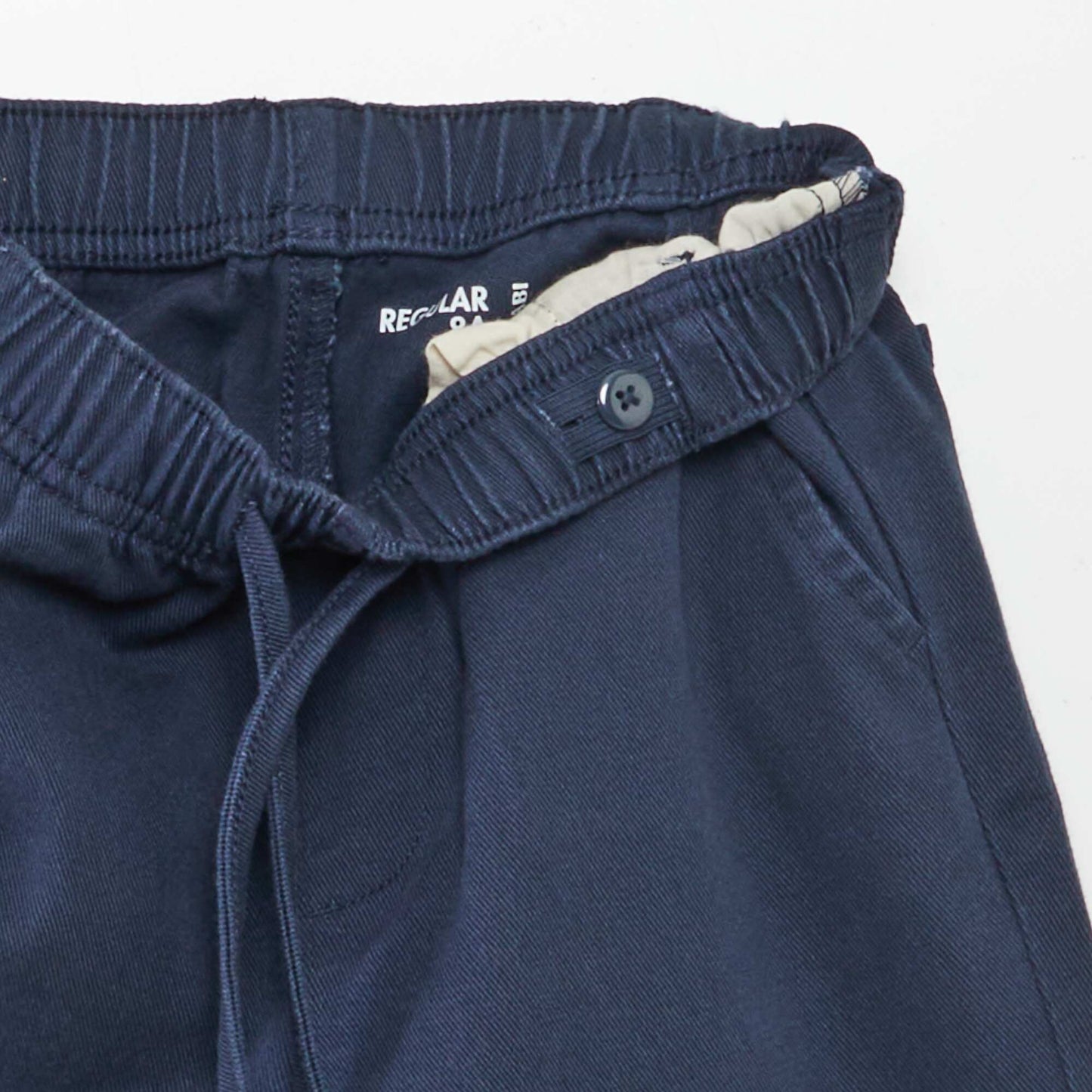 Pantalon regular uni bleu marine