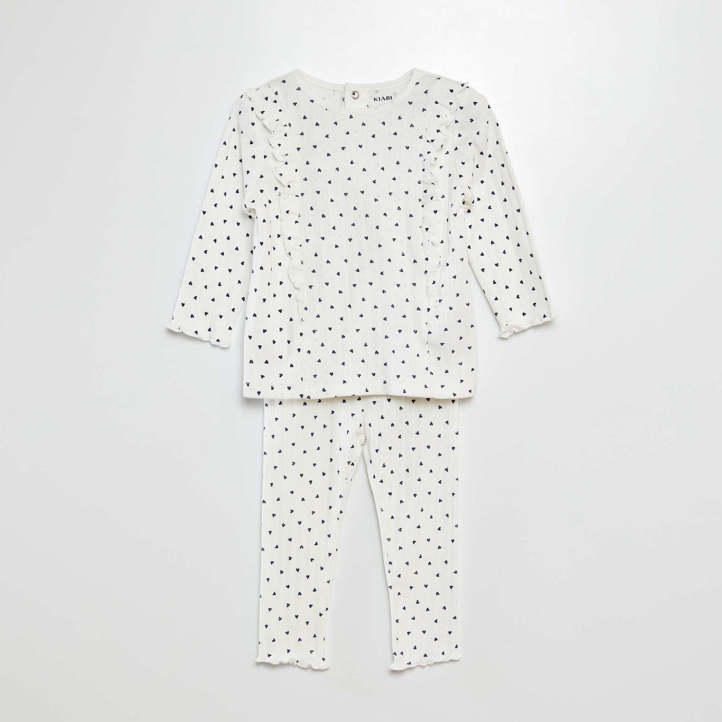 Ensemble t-shirt + legging de pyjama motif cœurs - 2 pièces BLANC
