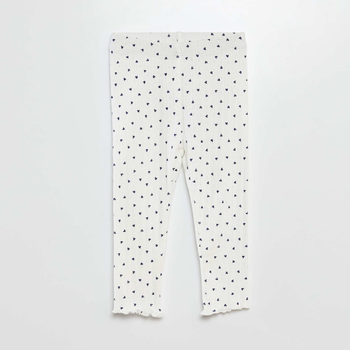 Ensemble t-shirt + legging de pyjama motif cœurs - 2 pièces BLANC