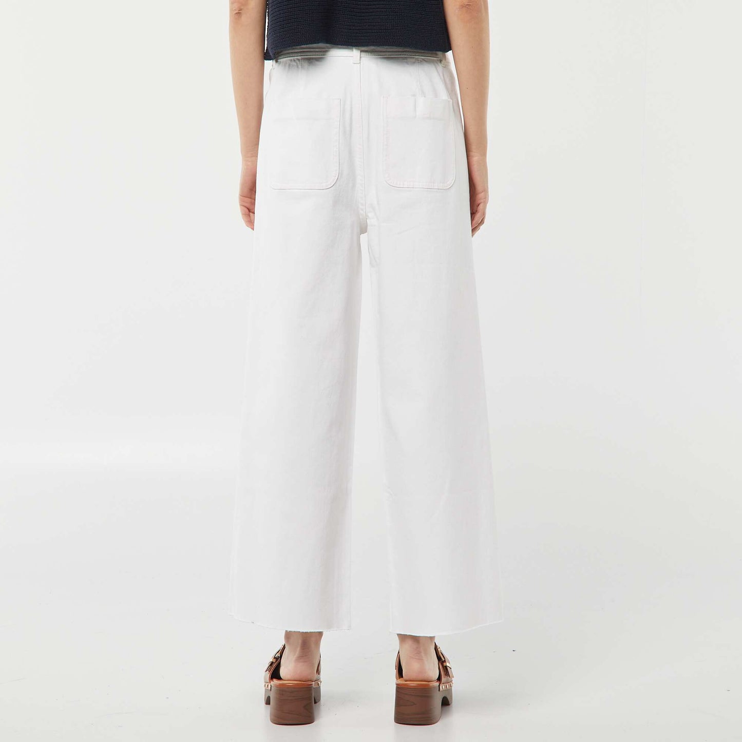 Jean large / wide leg ouverture par boutons fantaisies BLANC
