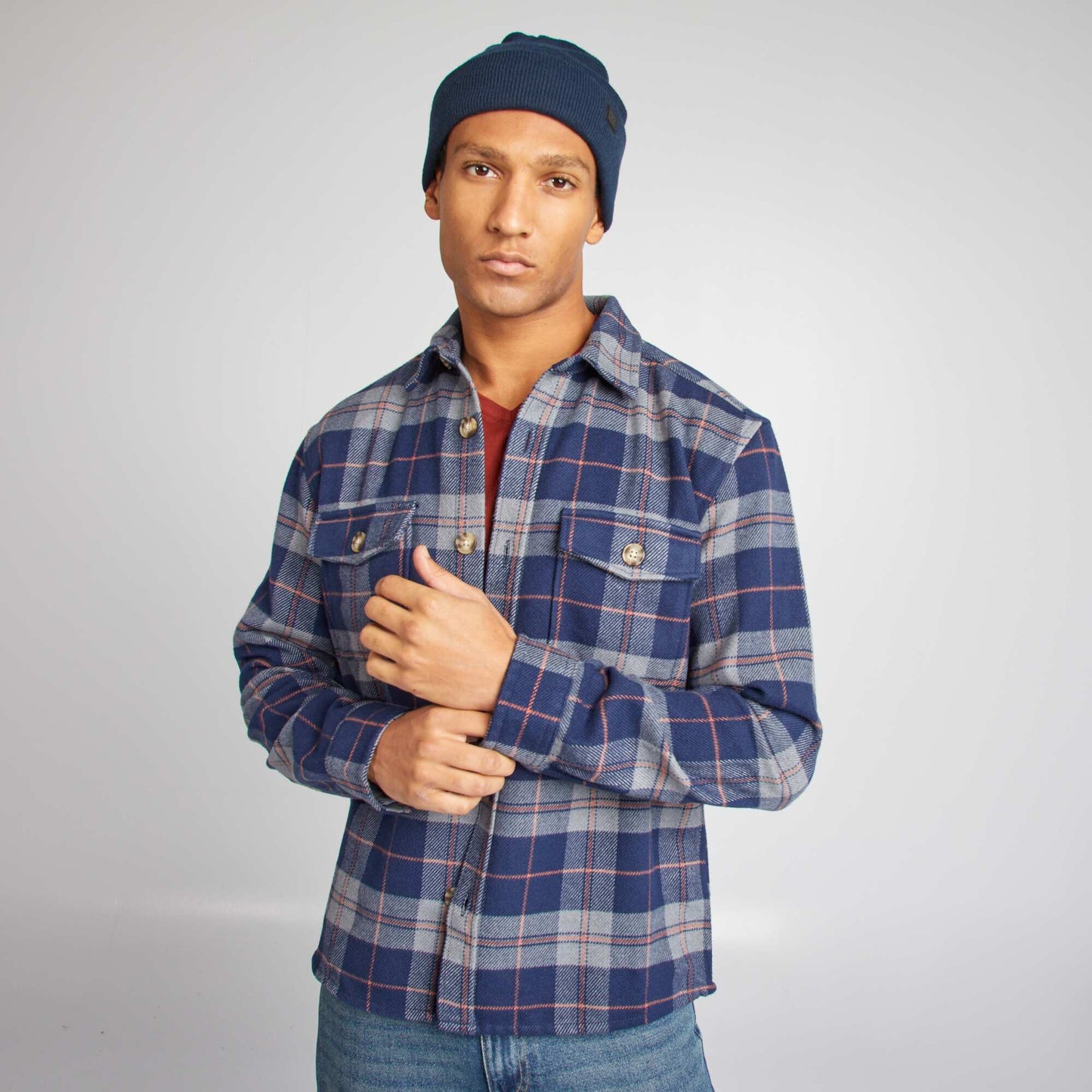 Surchemise en flanelle Bleu