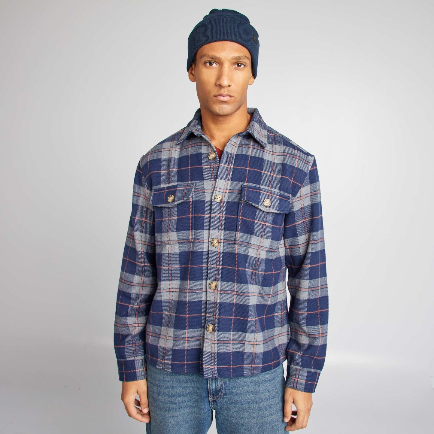Surchemise en flanelle Bleu