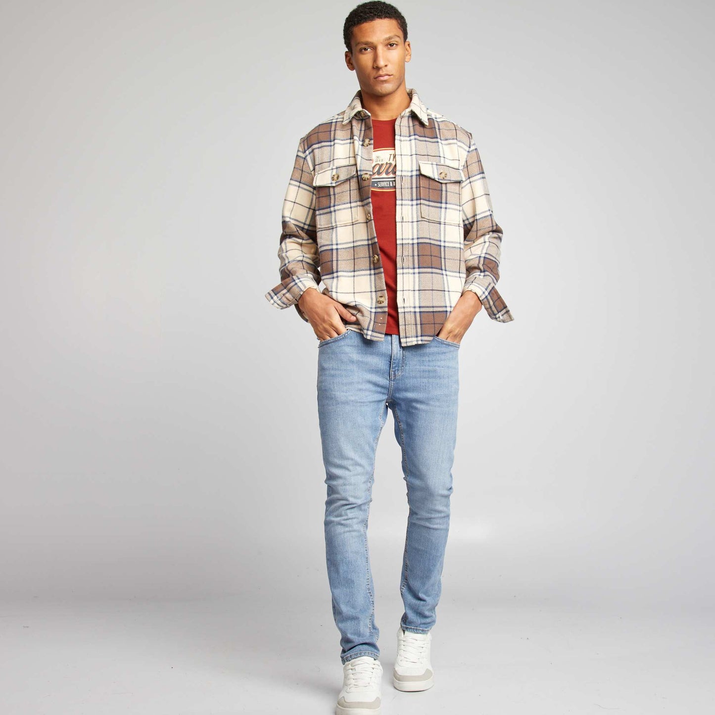 Surchemise en flanelle Beige