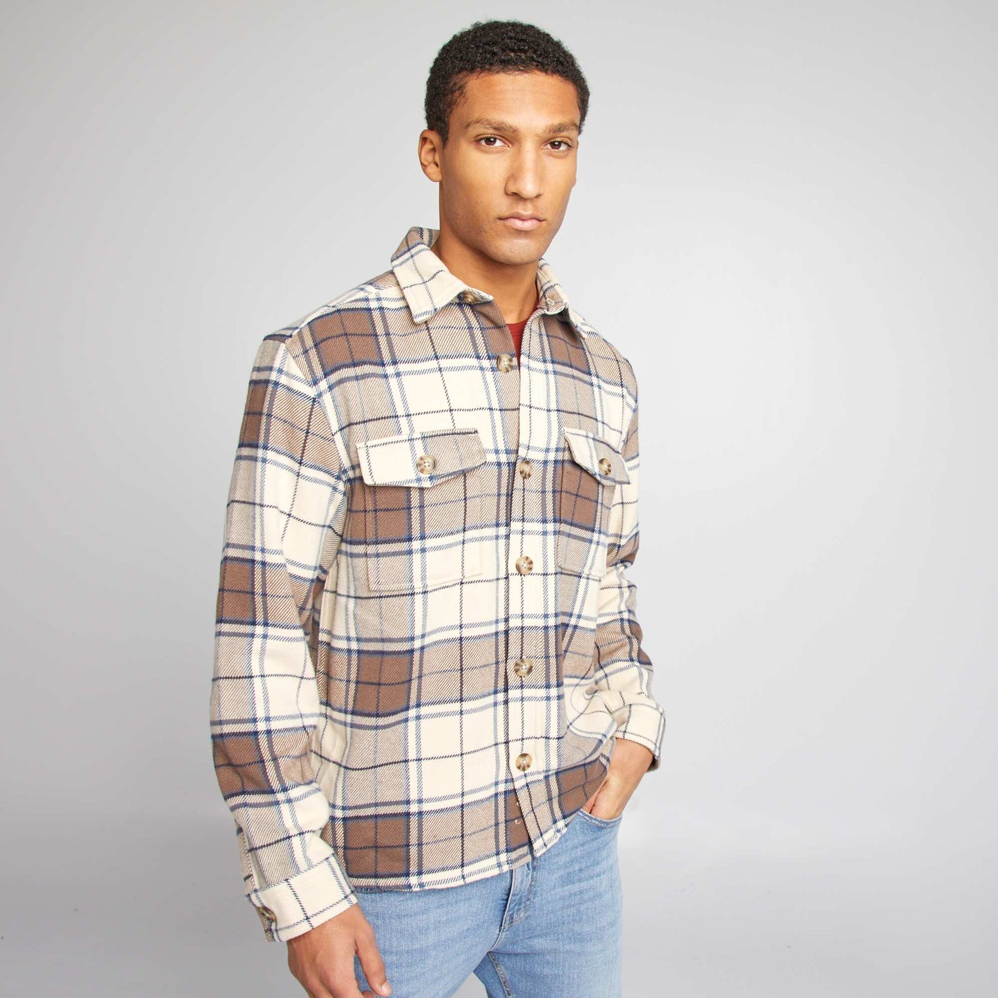 Surchemise en flanelle Beige