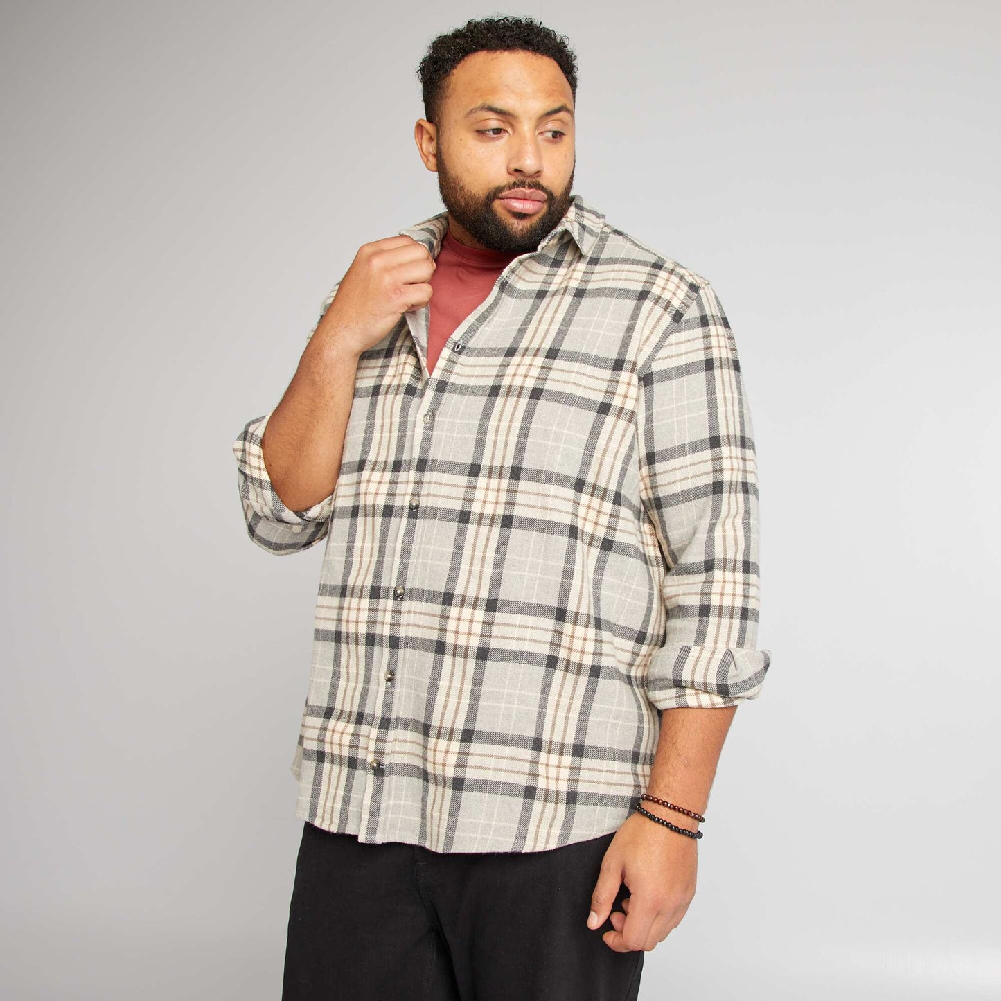 Chemise style bûcheron regular Gris