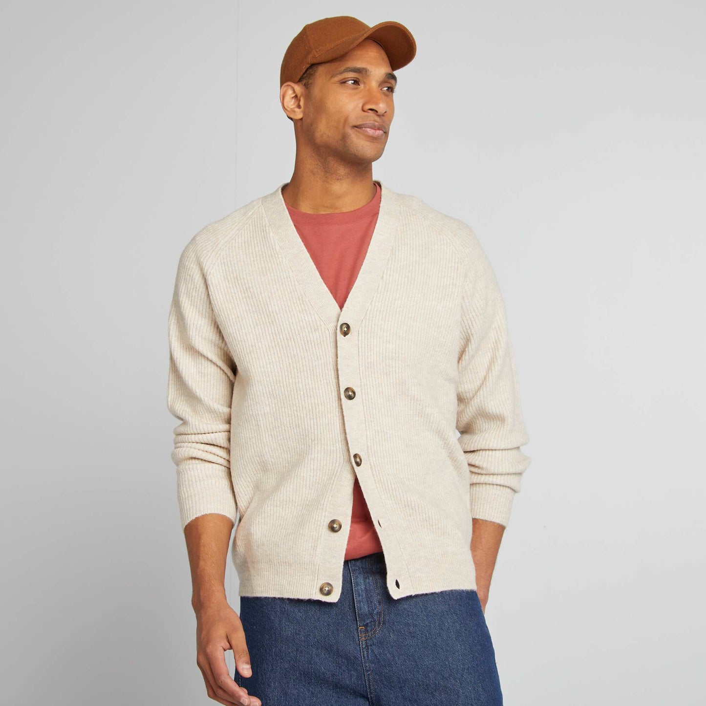 Gilet en maille perlée Beige