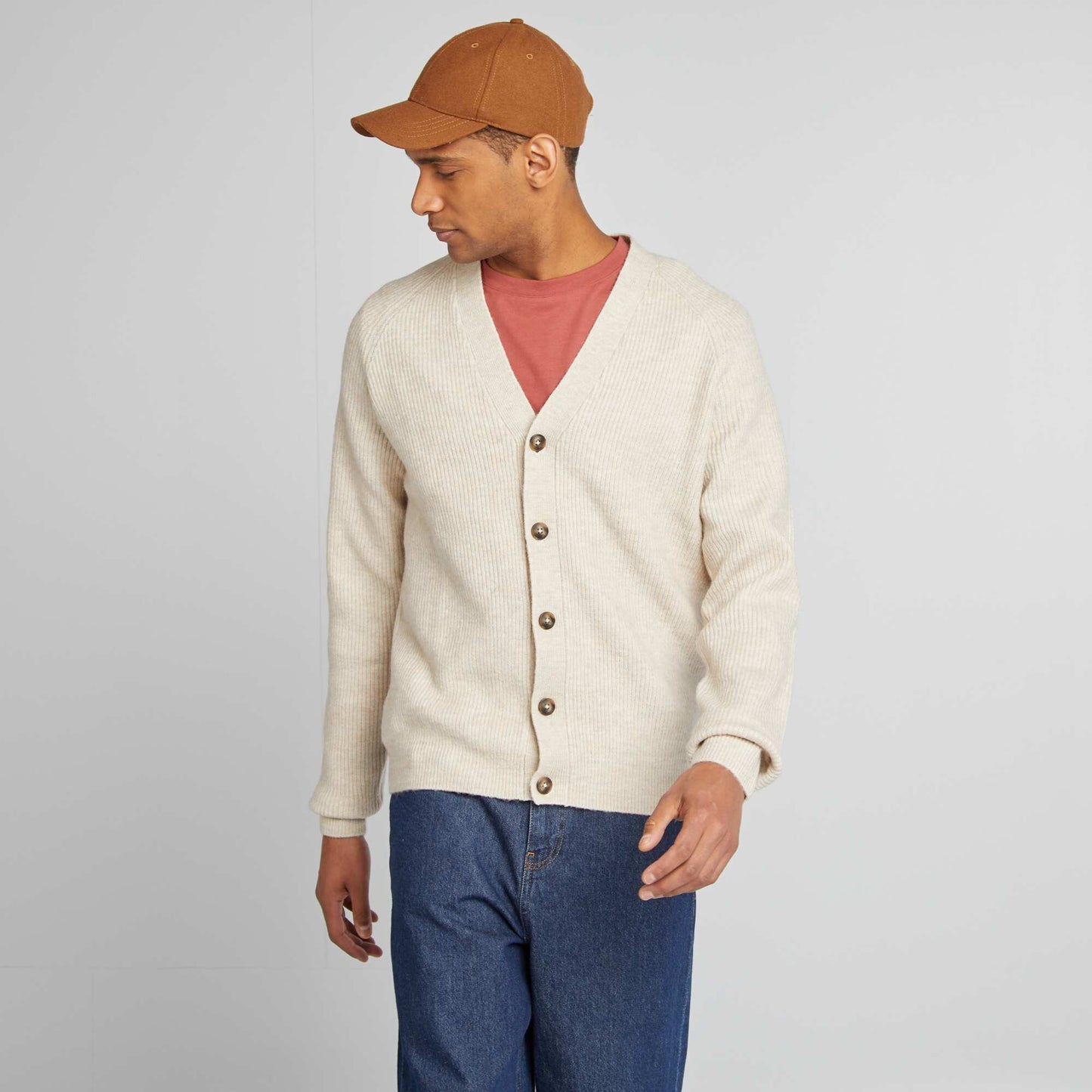 Gilet en maille perlée Beige