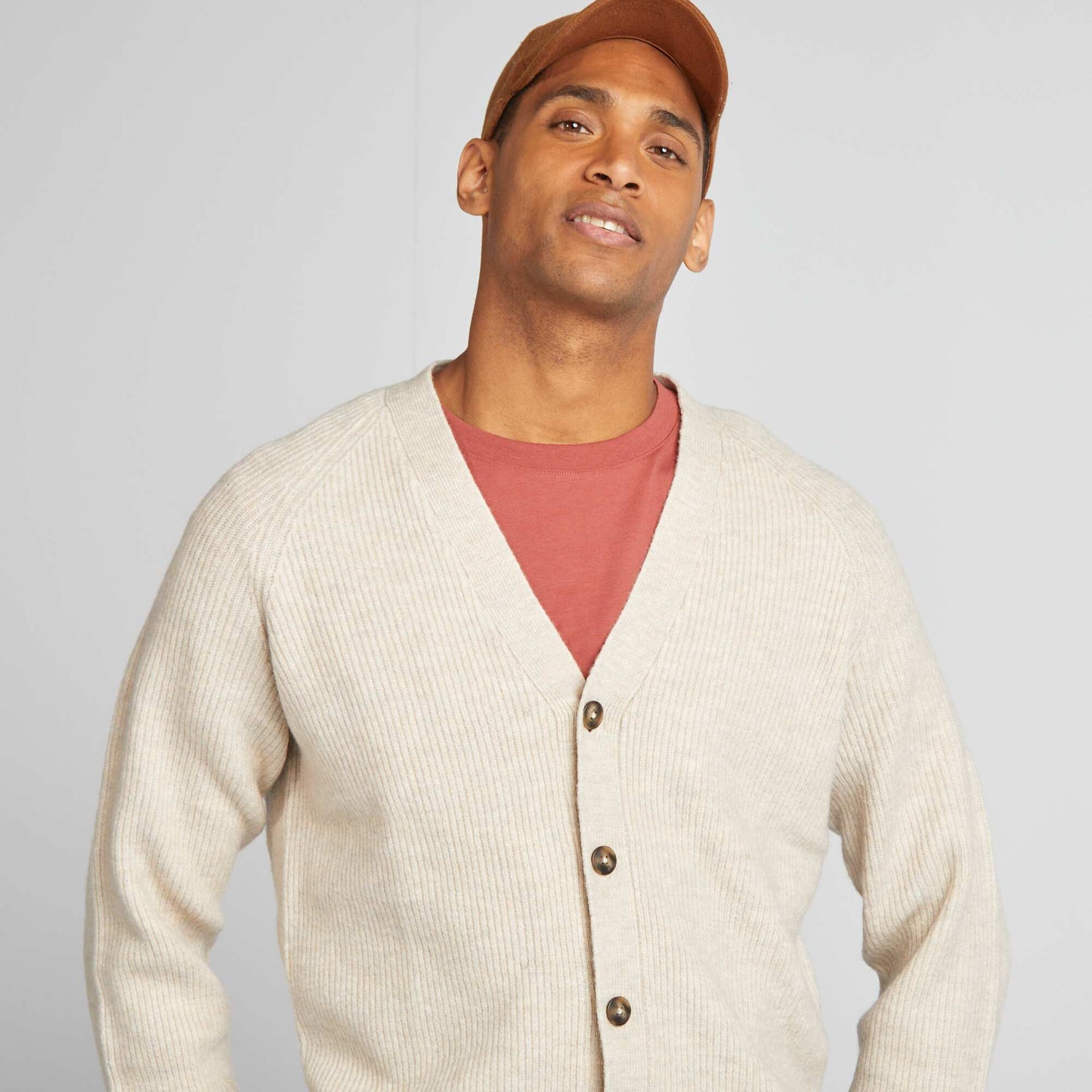 Gilet en maille perlée Beige