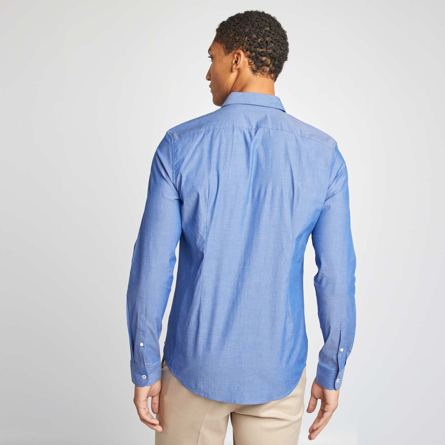 Chemise slim à motif BLEU