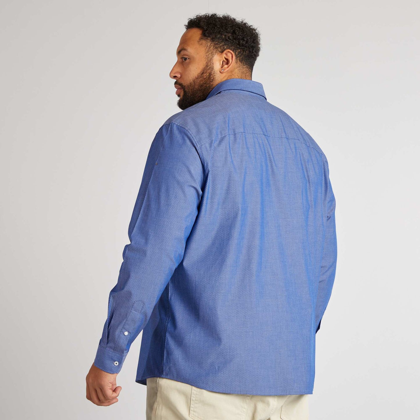 Chemise à motif dobby Bleu